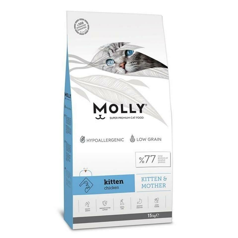 Molly Molly Düşük Tahıllı Hipoalerjenik Tavuklu Kitten Yavru Kedi Maması 15 Kg