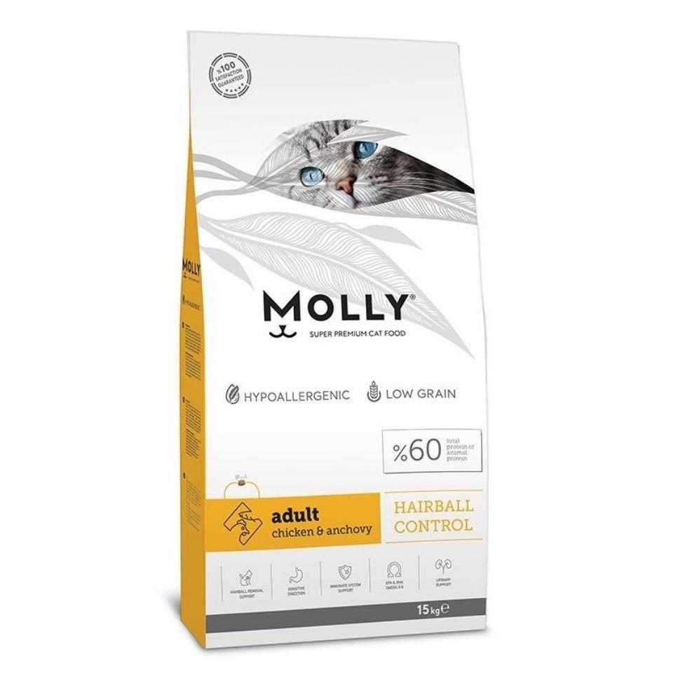 Molly Molly Tavuklu Yetişkin Hairball Kedi Maması 15 Kg