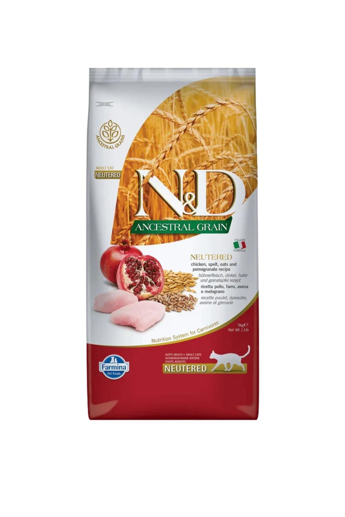 N&D Düşük Tahıllı Tavuk Ve Narlı Kısırlaştırılmış Kedi Maması 1,5 Kg