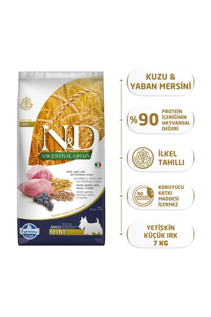 N&D N&D Düşük Tahıllı Kuzulu Küçük Irk Yetişkin Köpek Maması 7 kg