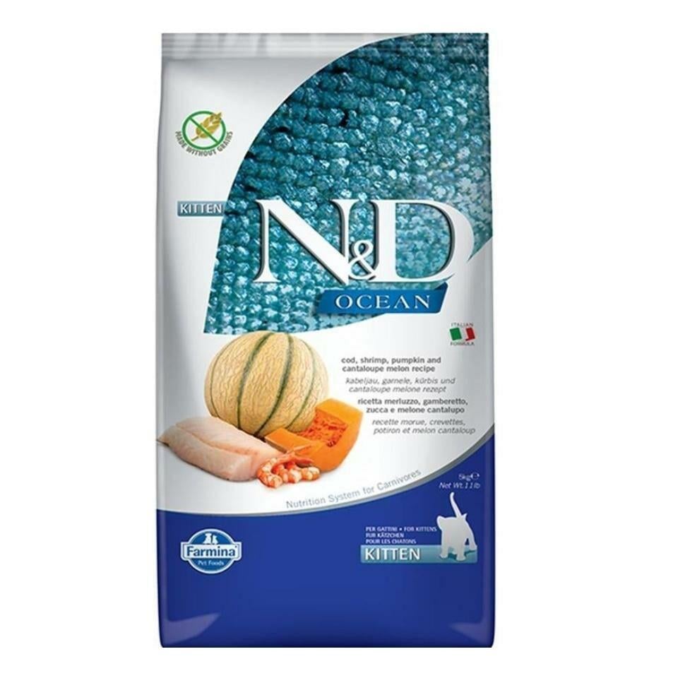 ND N&D Ocean Kitten Balkabaklı Morina Karidesli Kavunlu Yavru Kedi Maması 5 Kg
