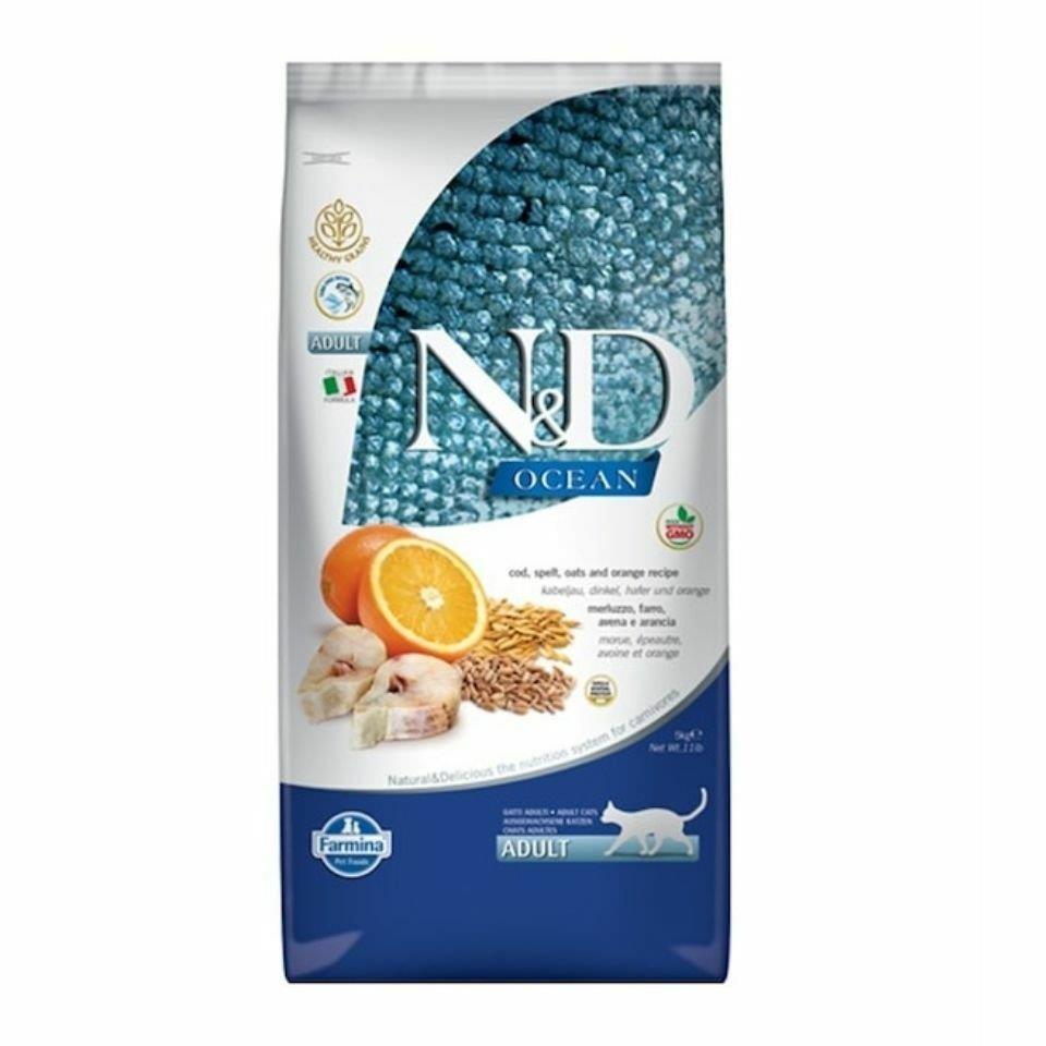 ND N&D Ocean Morina Balıklı ve Portakallı Az Tahıllı Yetişkin Kedi Maması 1,5 Kg