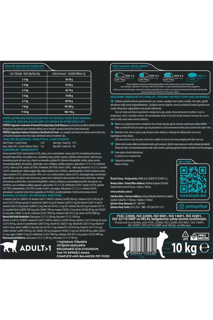 PERİTAS PERİTAS Signature Somonlu Kısırlaştırılmış Kedi 2 kg