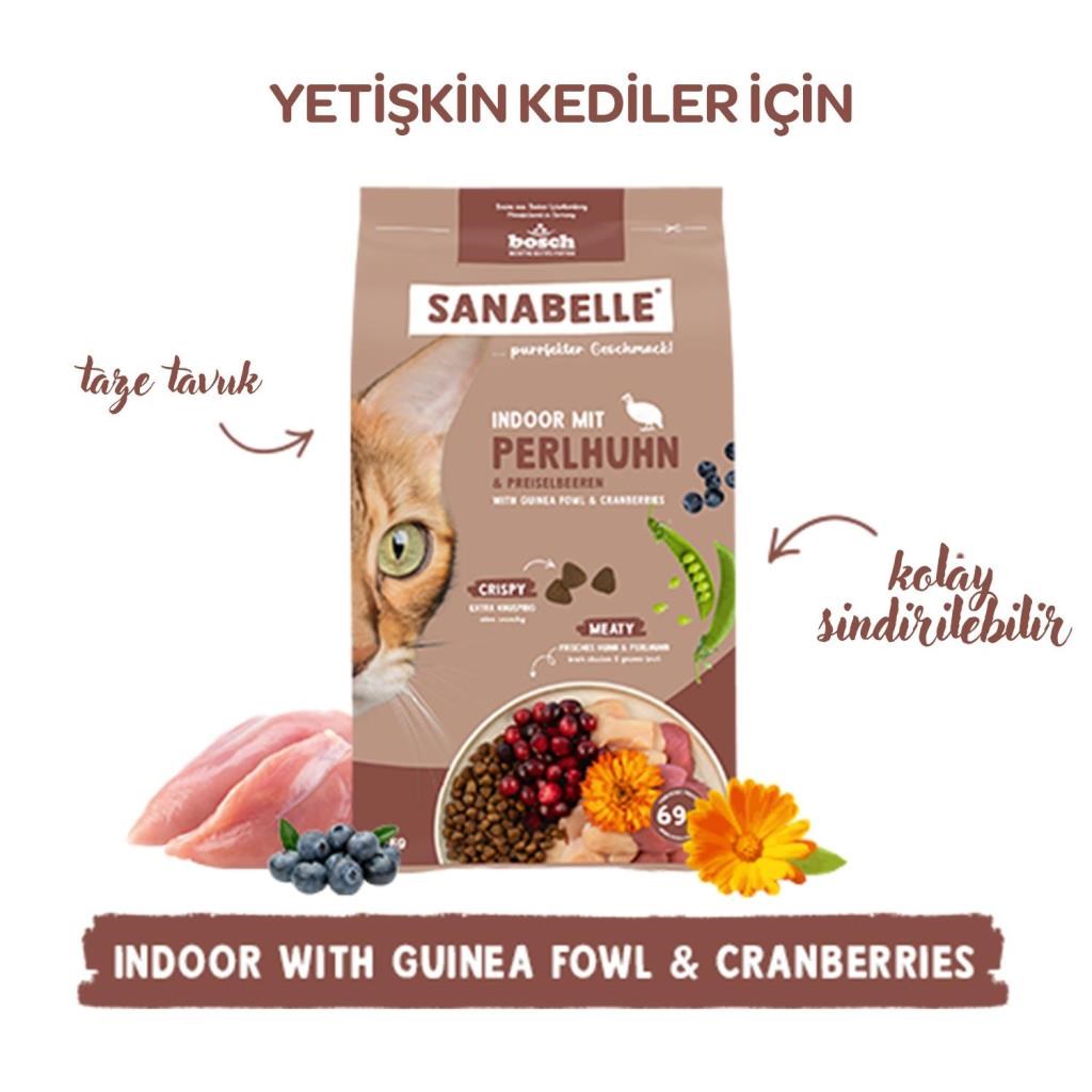 sanabelle Sanabelle Sanabelle Indoor Gine Tavuğu ve Yaban Mersinli Yetişkin Kuru Kedi Maması 8 Kg