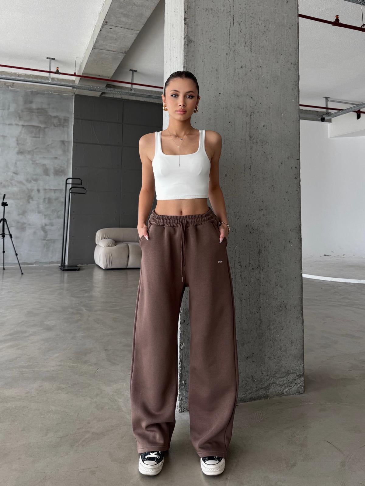 OW Baggy Oversize Kahve Eşofman Altı