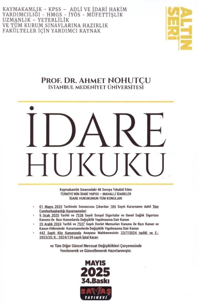Altın Seri - İdare Hukuku Konu Anlatımı
