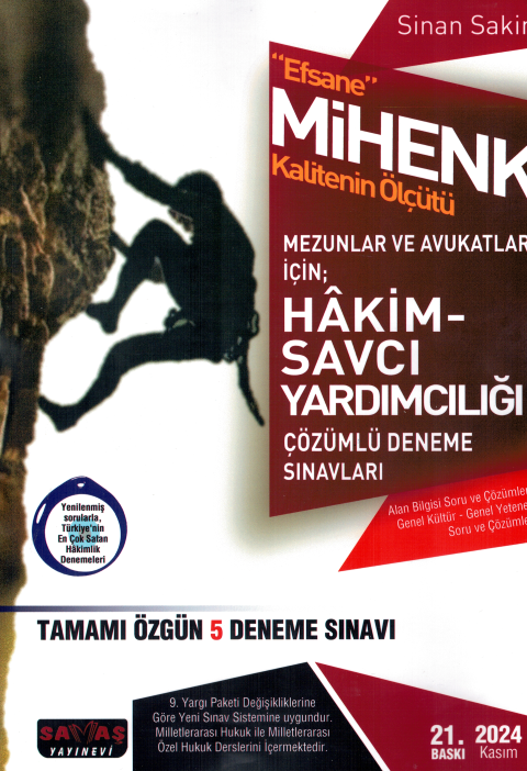 Efsane MİHENK Hakim - Savcı Yardımcılığı Çözümlü Deneme Sınavları