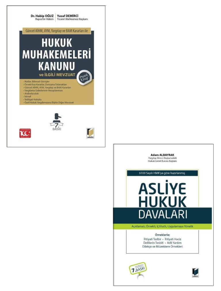 Hukuk Muhakemeleri Kanunu ve İlgili Mevzuat Pratik Kitap + Asliye Hukuk Davaları