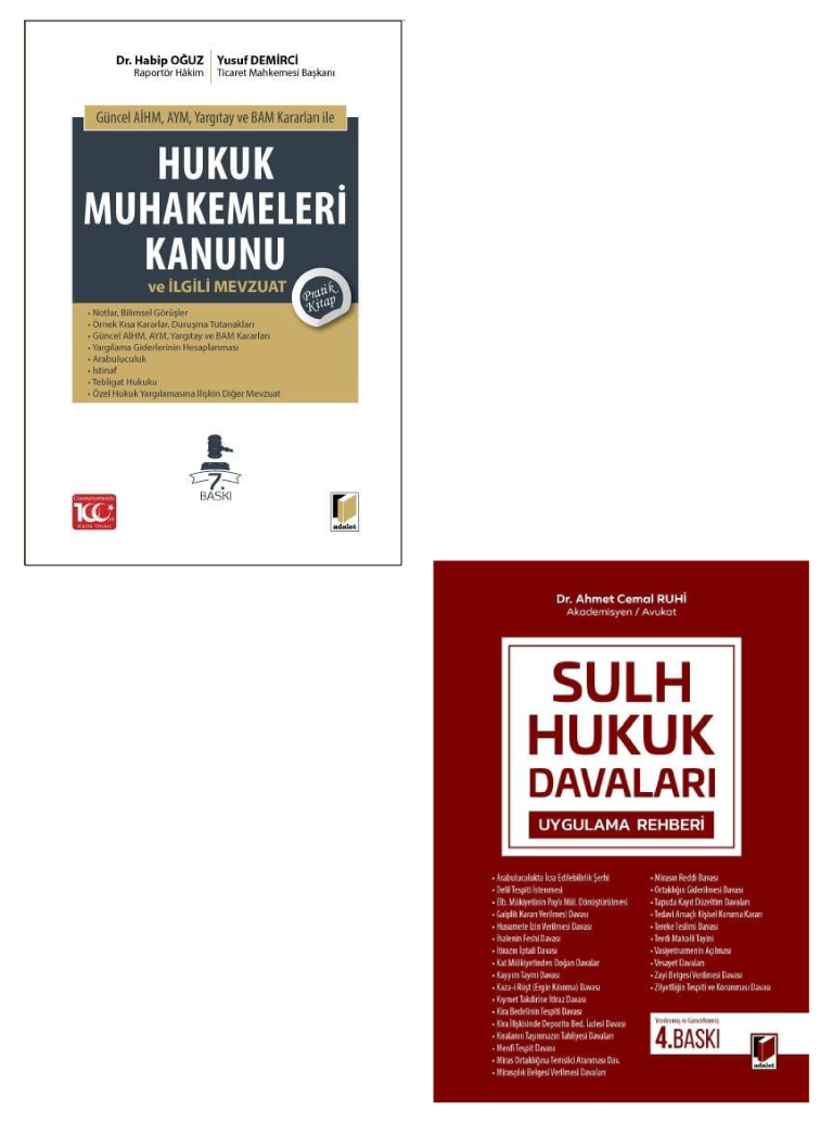 Hukuk Muhakemeleri Kanunu ve İlgili Mevzuat Pratik Kitap + Sulh Hukuk Davaları Uygulama Rehberi