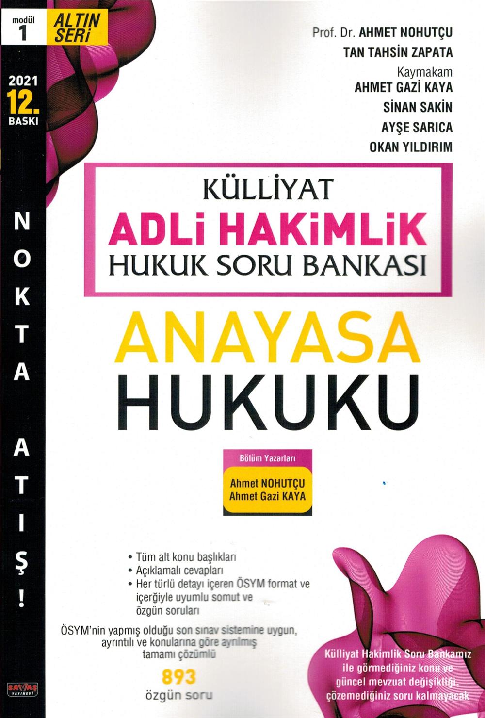 Külliyat Adli Hakimlik Hukuk Soru Bankası Anayasa Hukuku(Modül:1)