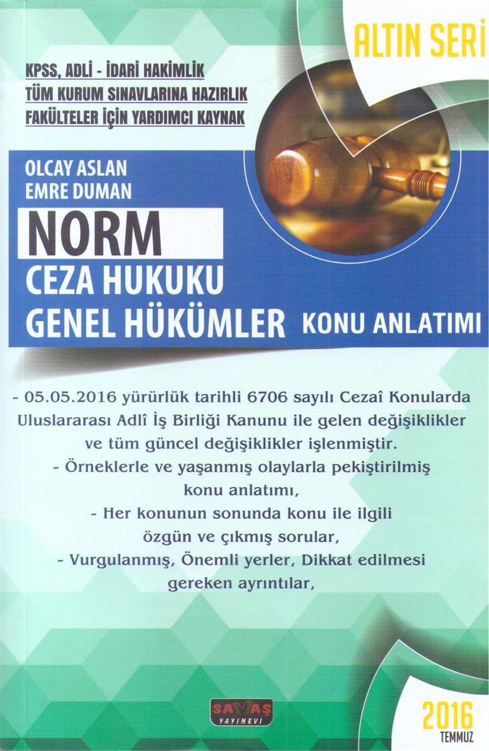 Norm Ceza Hukuku Genel Hükümler Konu Anlatımı