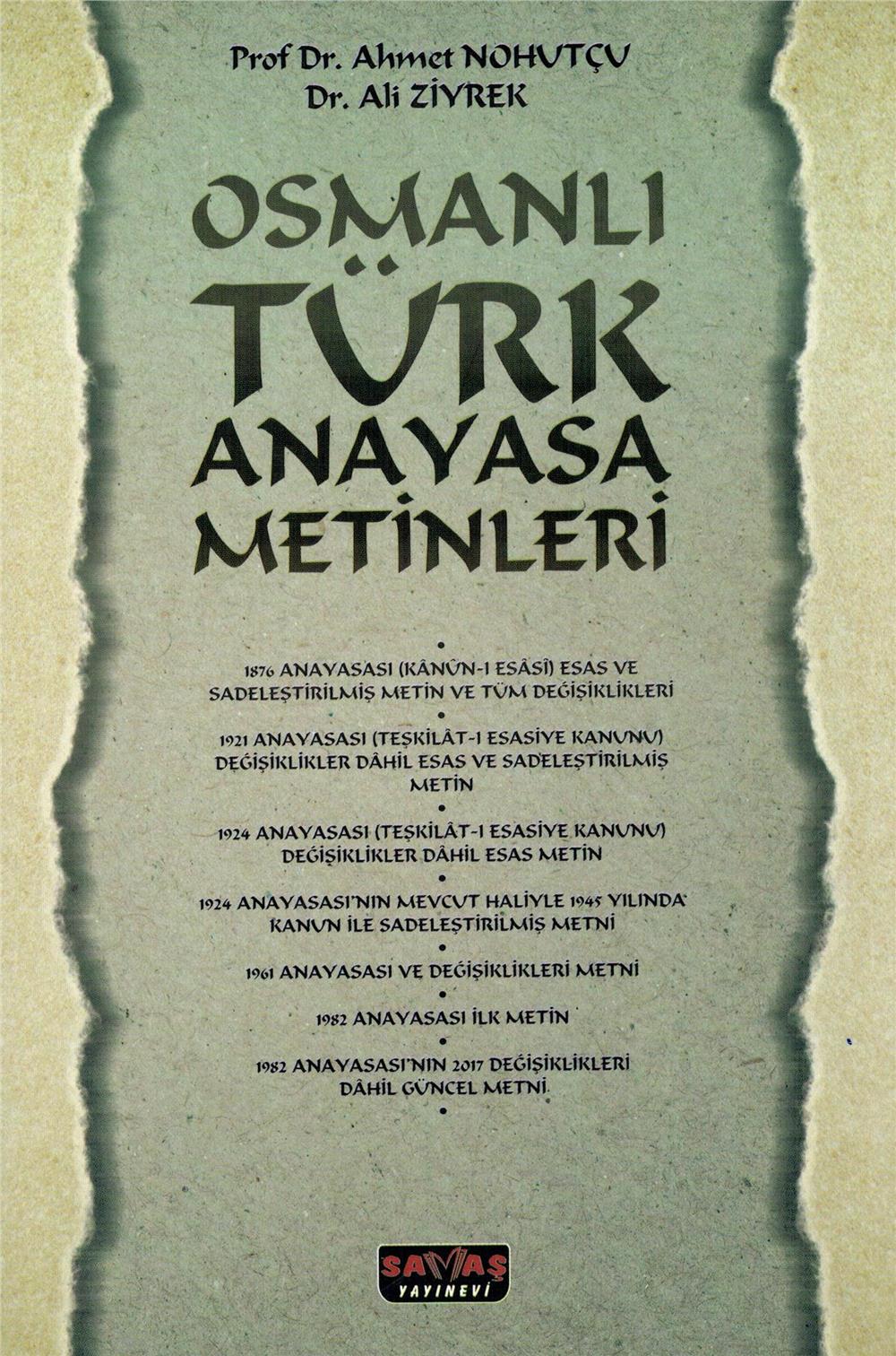 Osmanlı Türk Anayasa Metinleri 