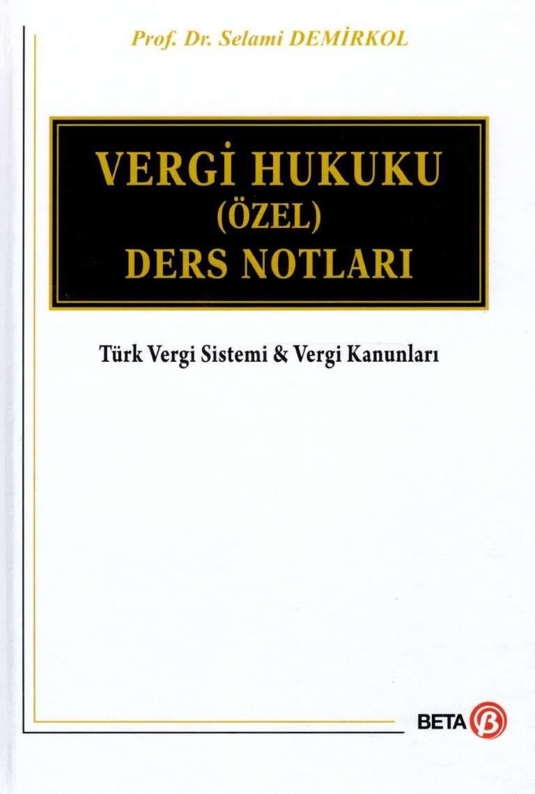 Vergi Hukuku (Özel) Ders Notları