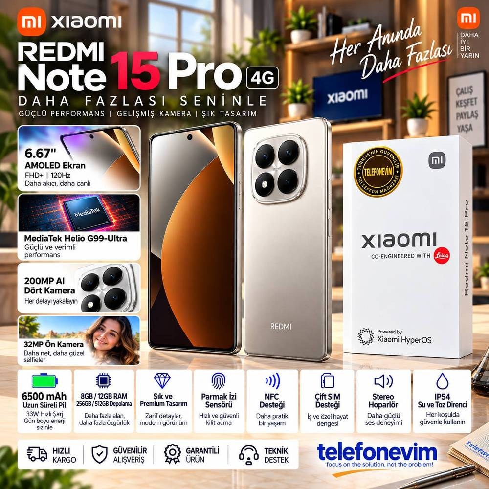 Xiaomi Redmi Note 15 Pro 8GB 256GB Titanyum Gri (İthalatcı Garantili)
