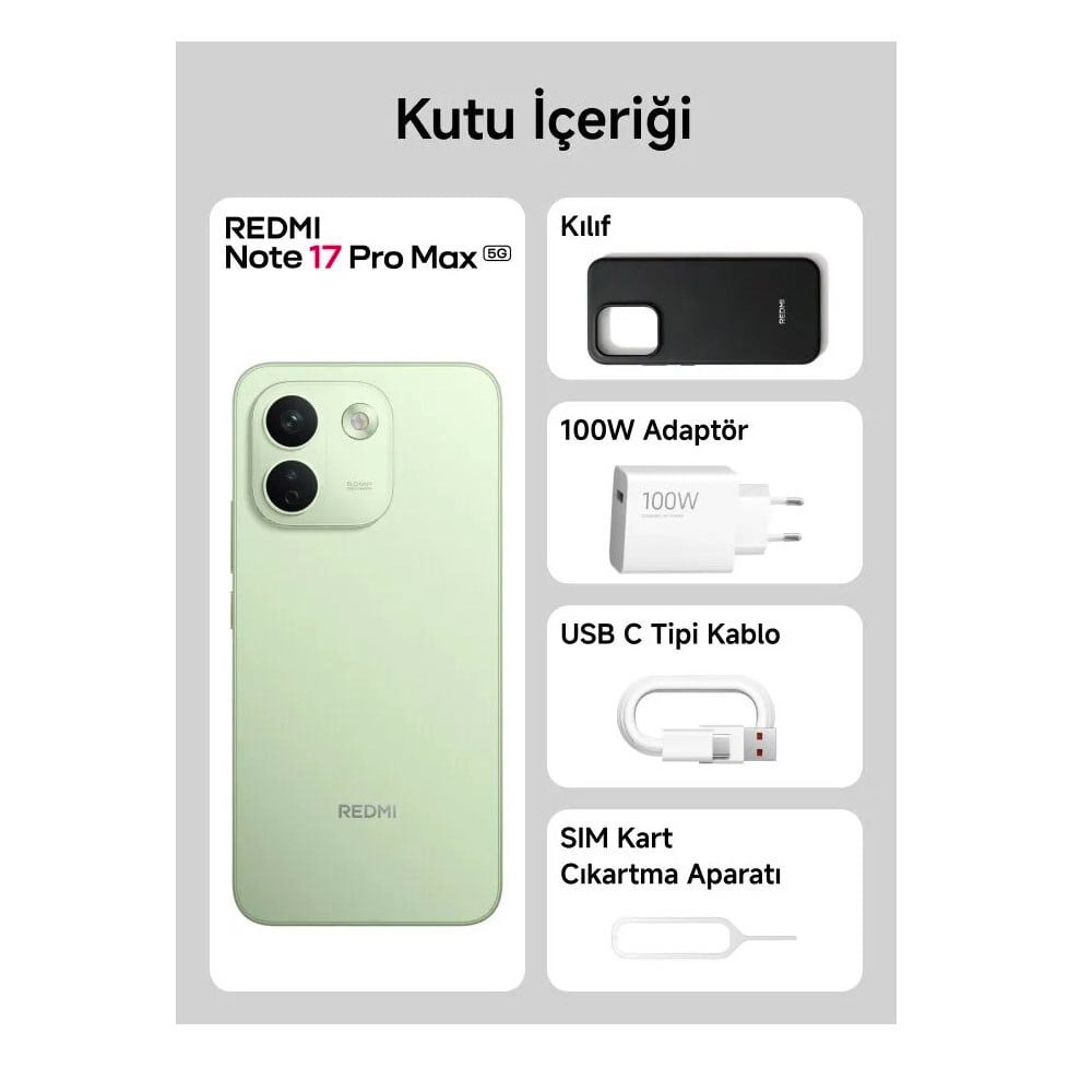 Xiaomi Redmi Note 17 Pro Max 5G 8GB 256GB İthalatçı Garantili Yeşil