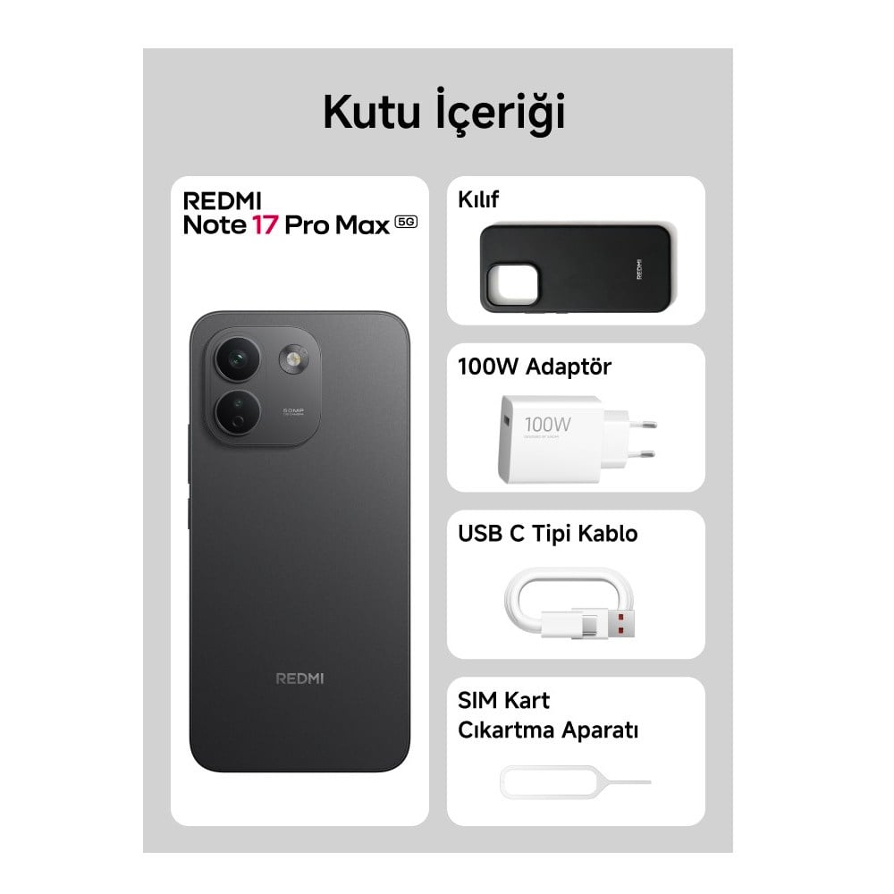 Xiaomi Redmi Note 17 Pro Max 5G 8GB 256GB İthalatçı Garantili Siyah