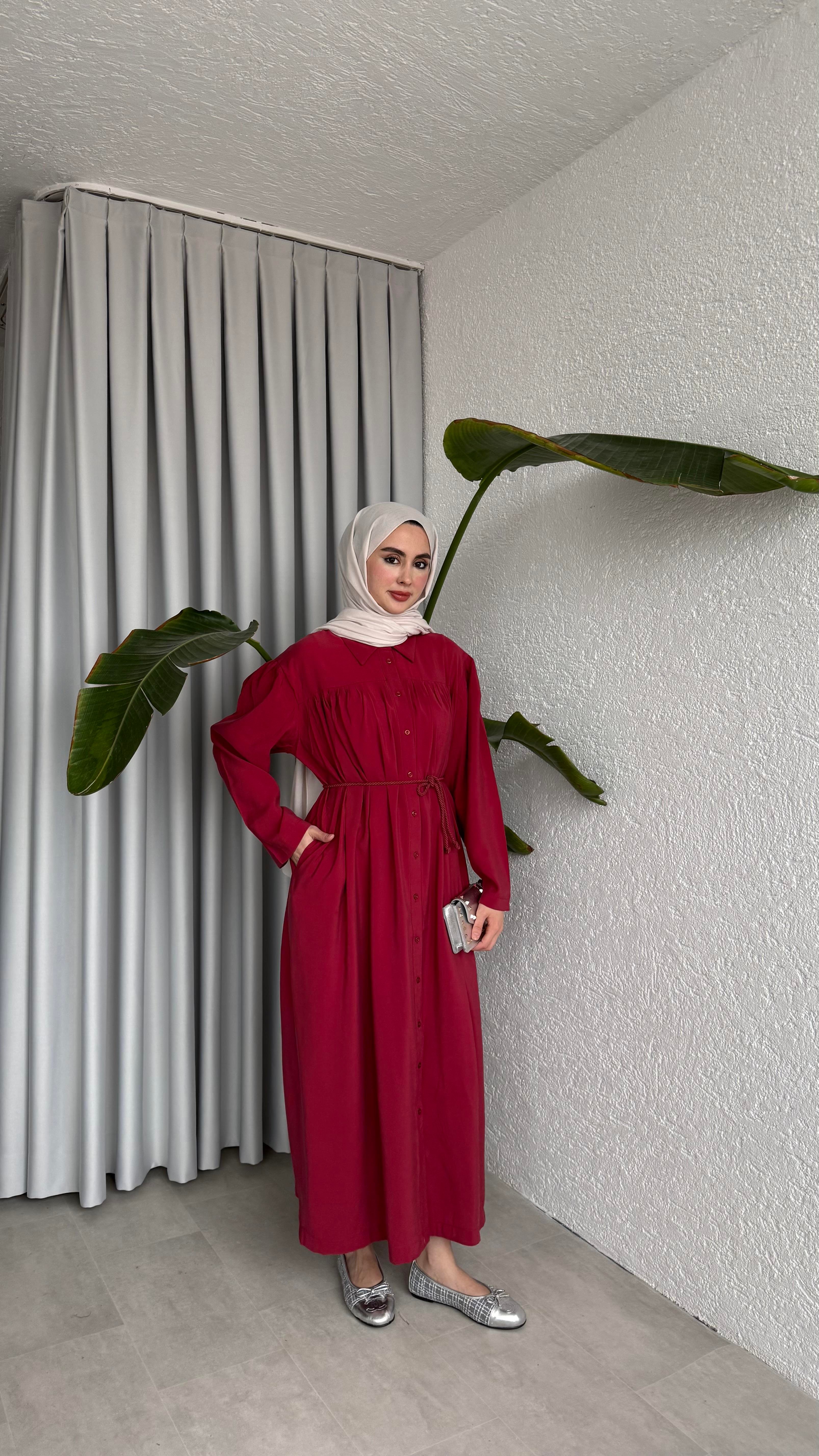 AHU ELBİSE - BORDO