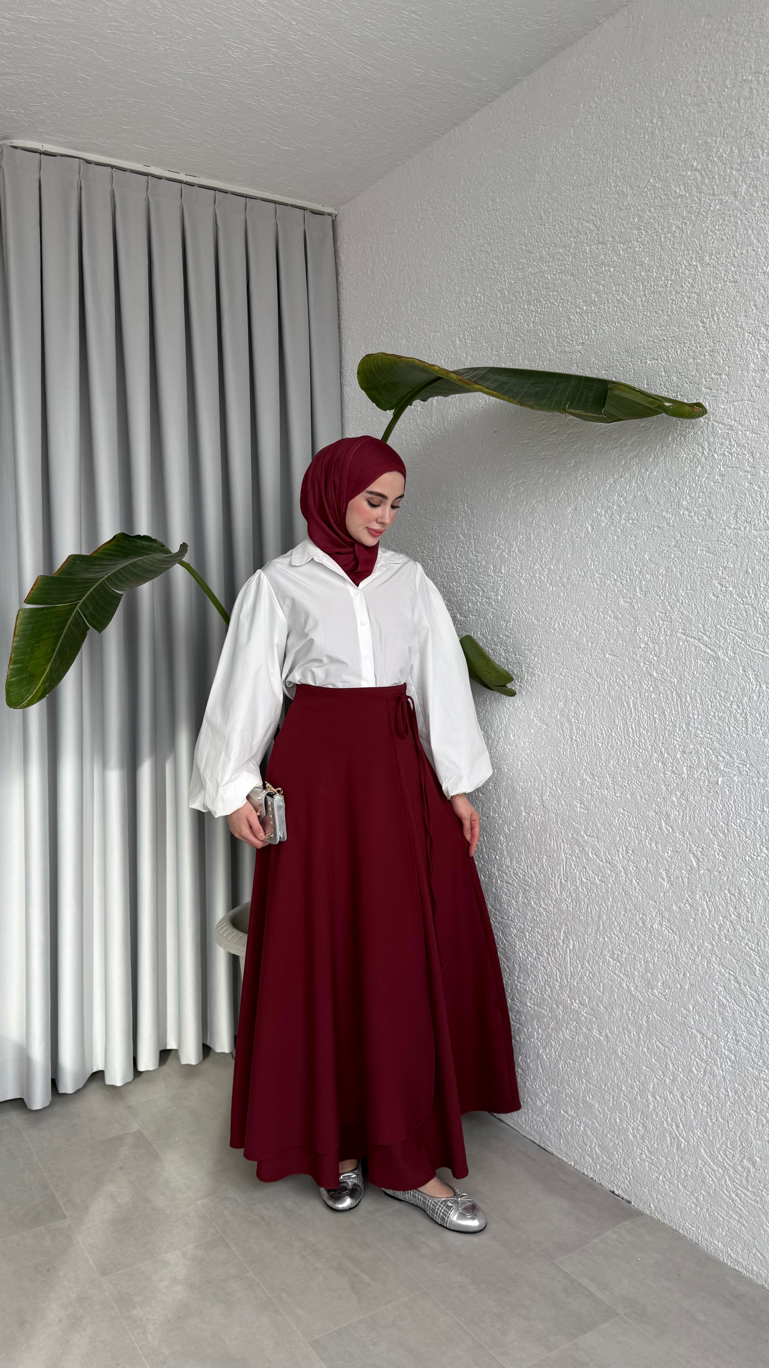 ANVELOP BAĞLAMALI ETEK - BORDO