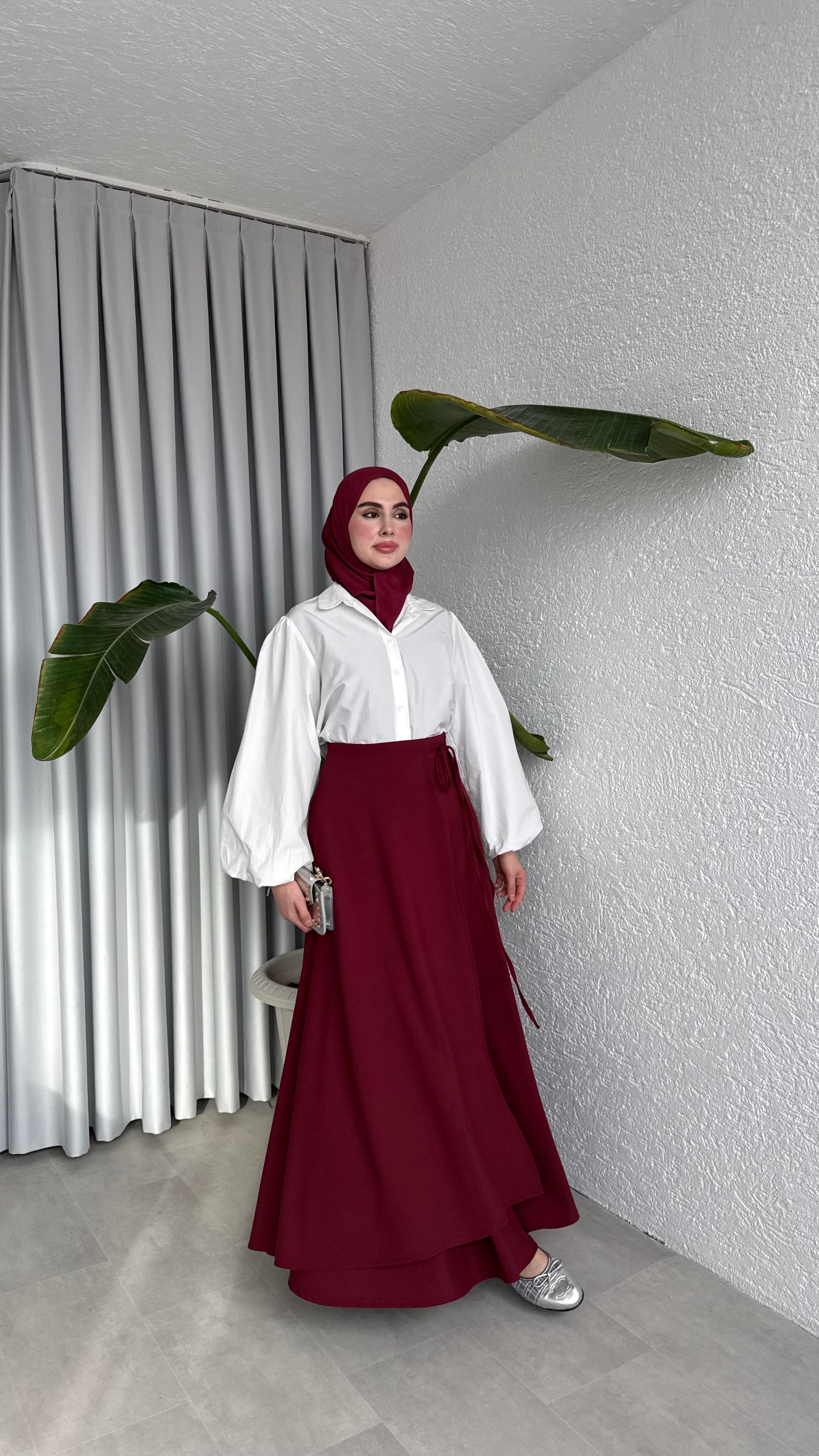 ANVELOP BAĞLAMALI ETEK - BORDO