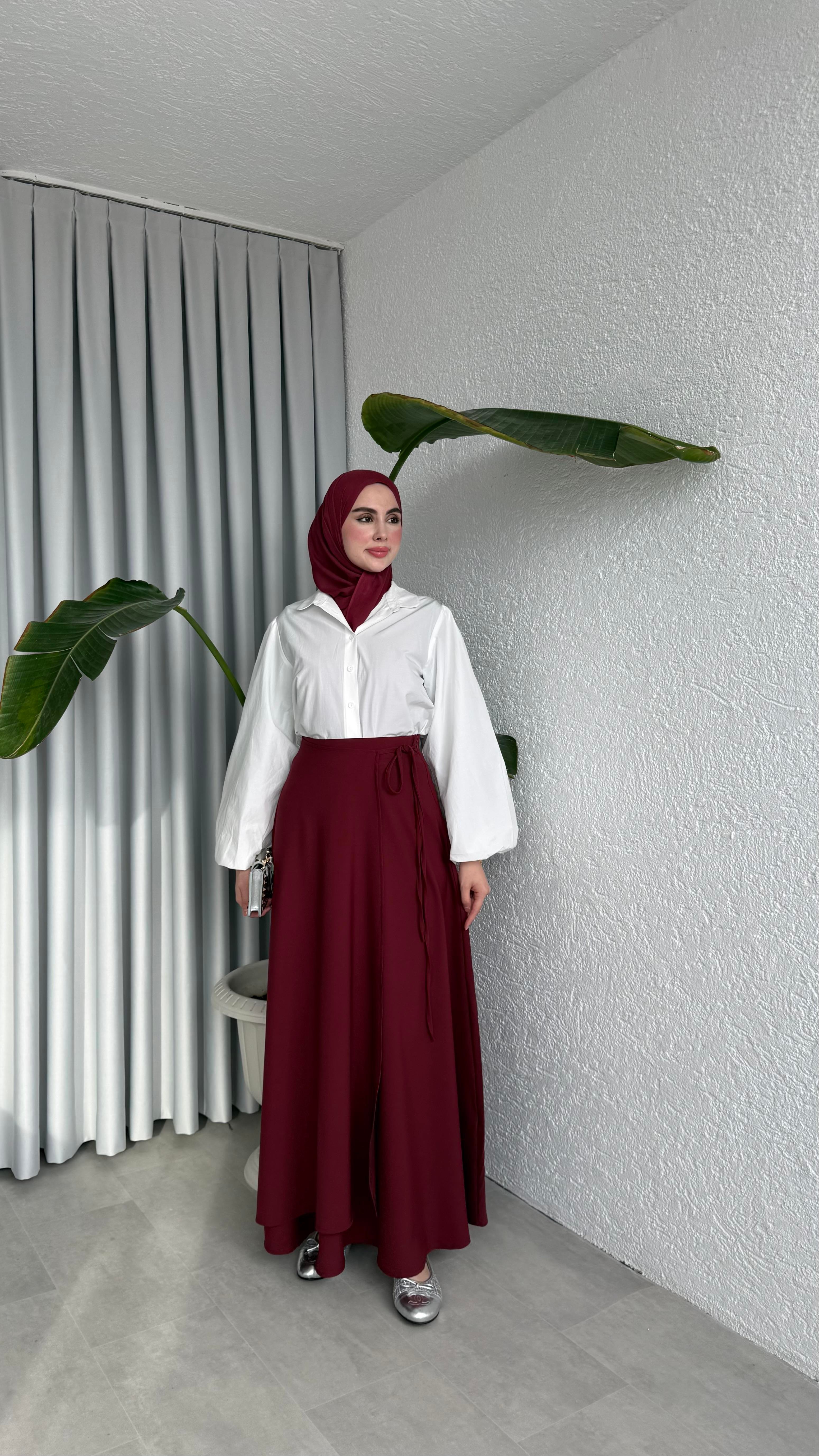 ANVELOP BAĞLAMALI ETEK - BORDO