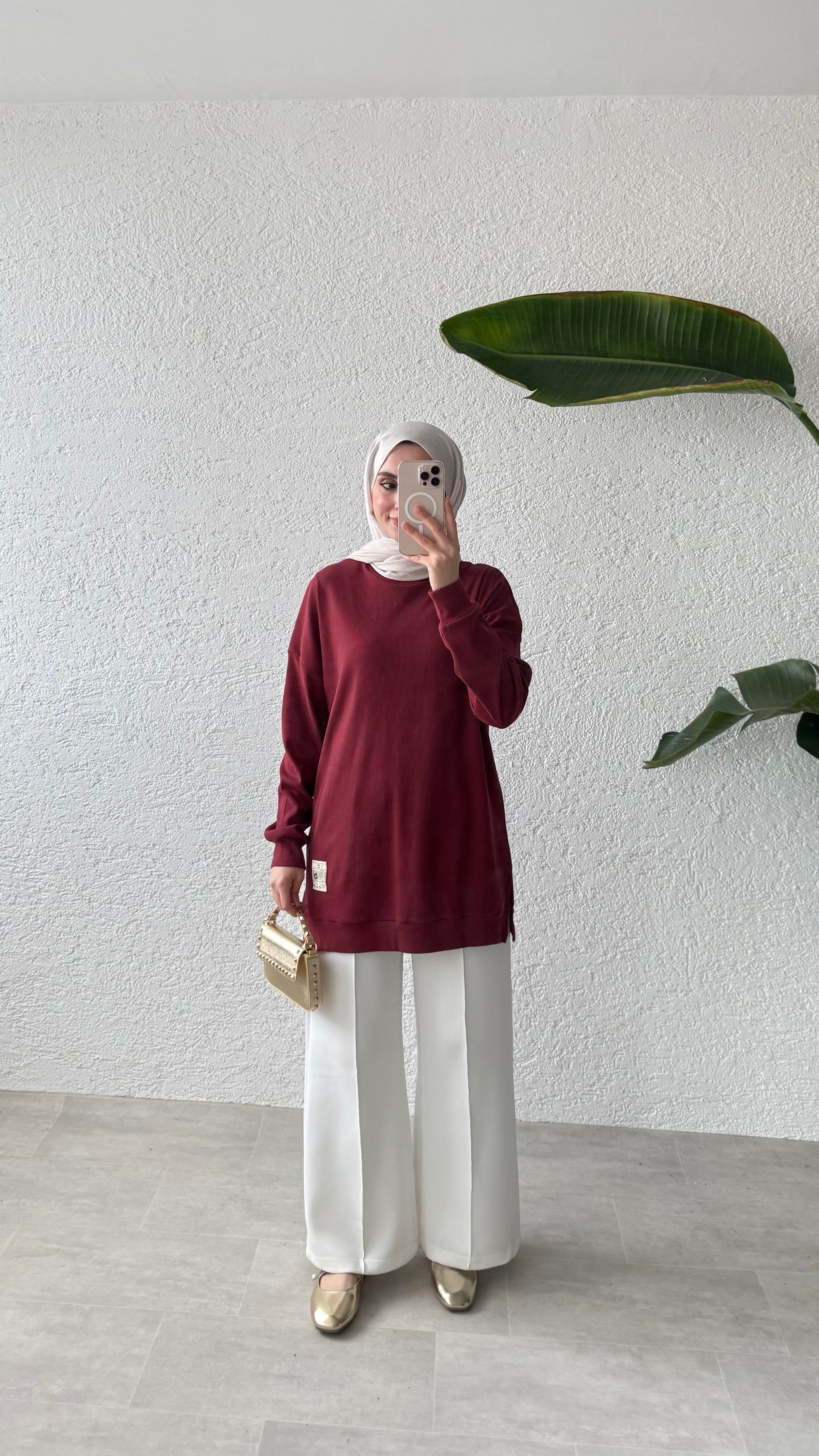 BASIC KAŞKORASE TUNİK - BORDO