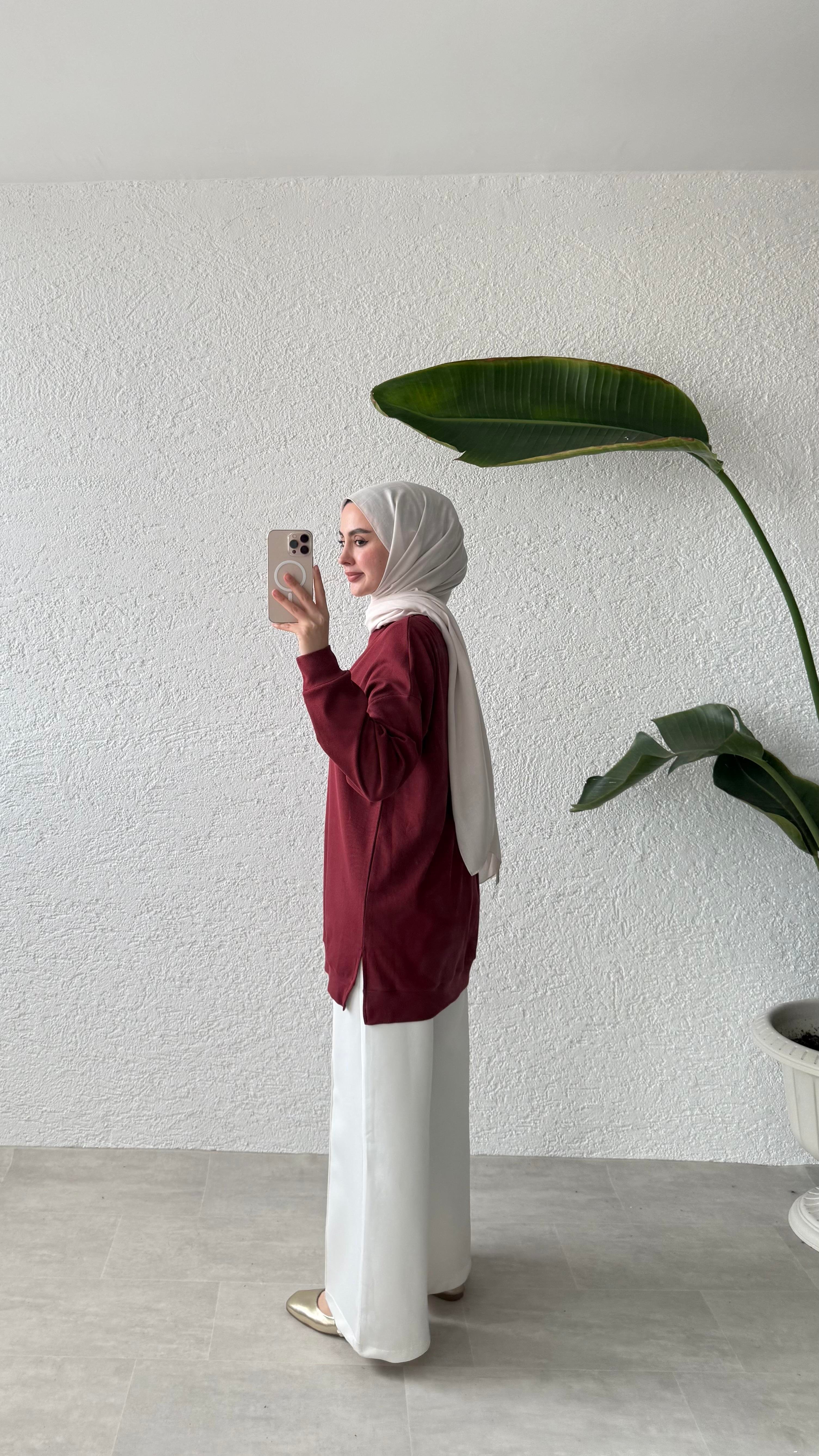 BASIC KAŞKORASE TUNİK - BORDO