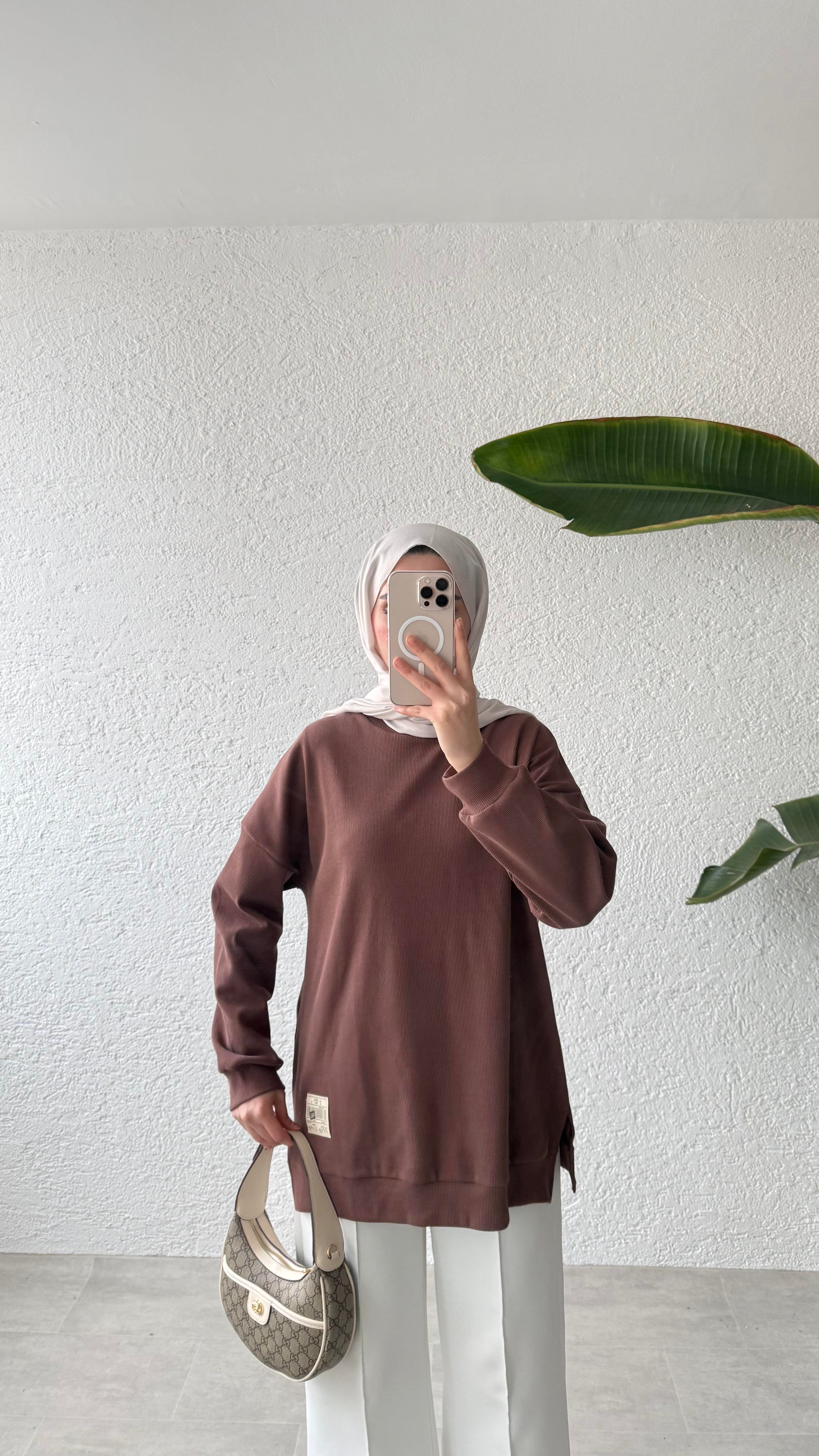BASIC KAŞKORASE TUNİK - KAHVE