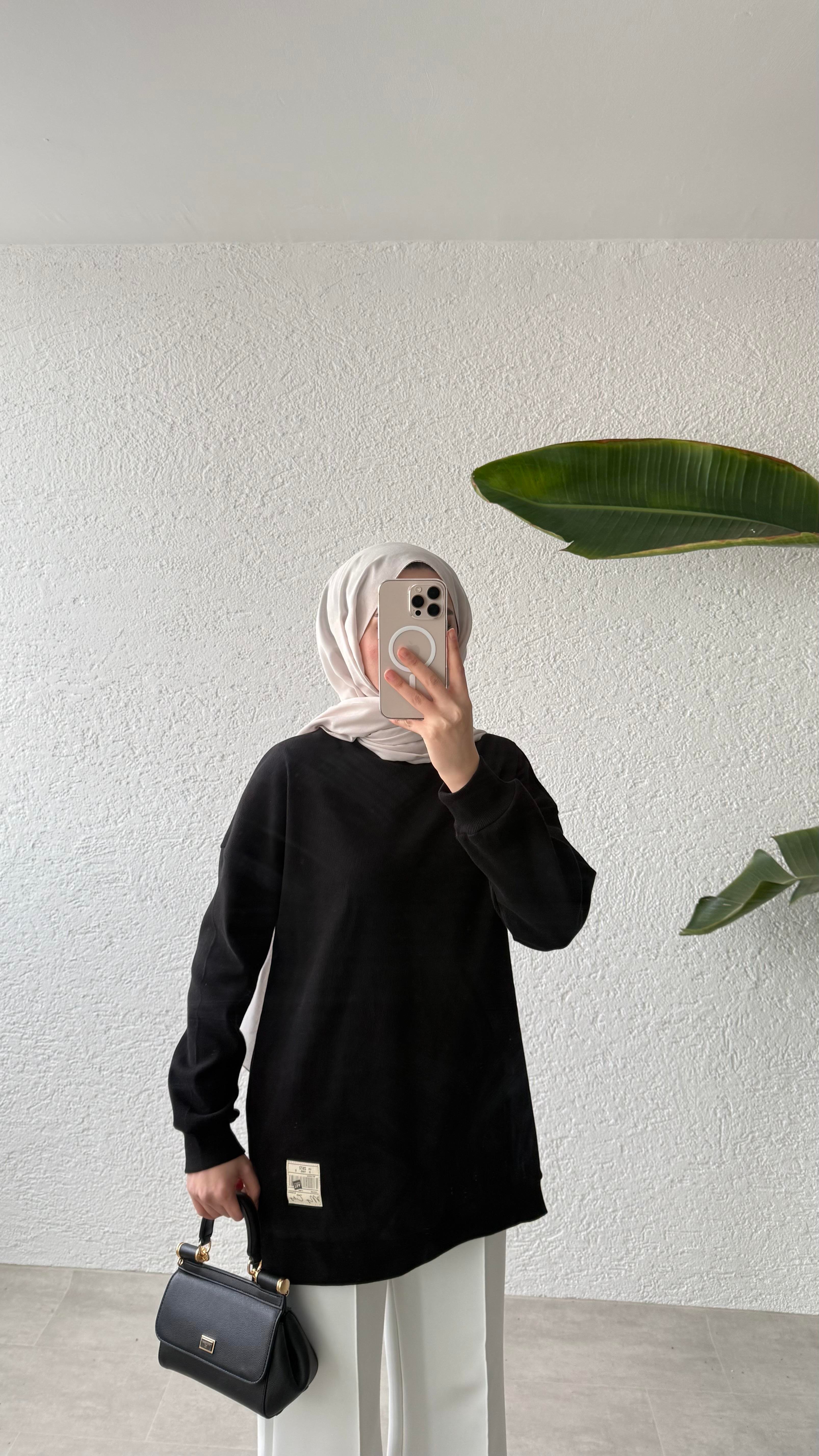 BASIC KAŞKORASE TUNİK - SİYAH