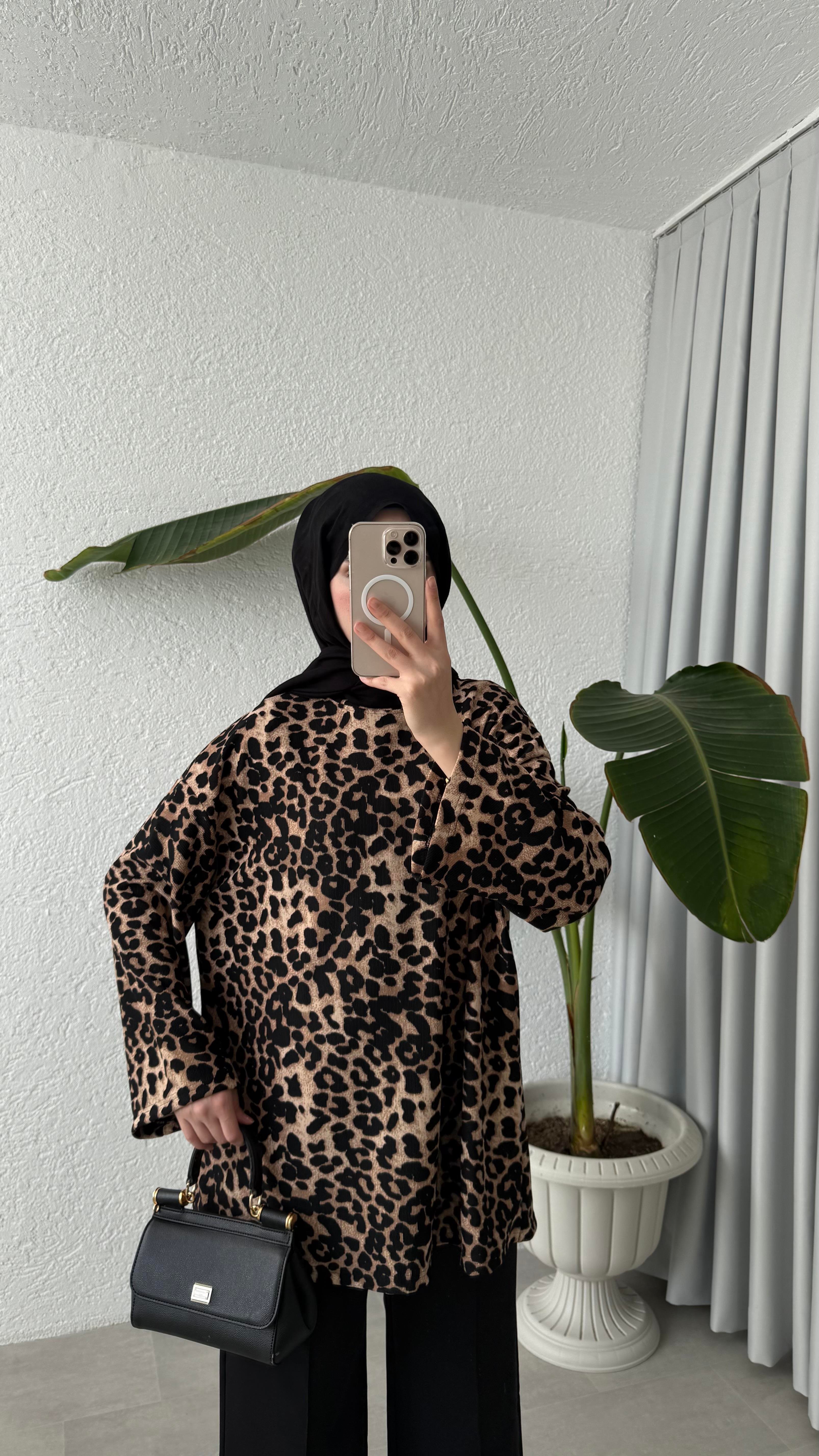 BASİC SWEAT -  LEOPAR DESEN 