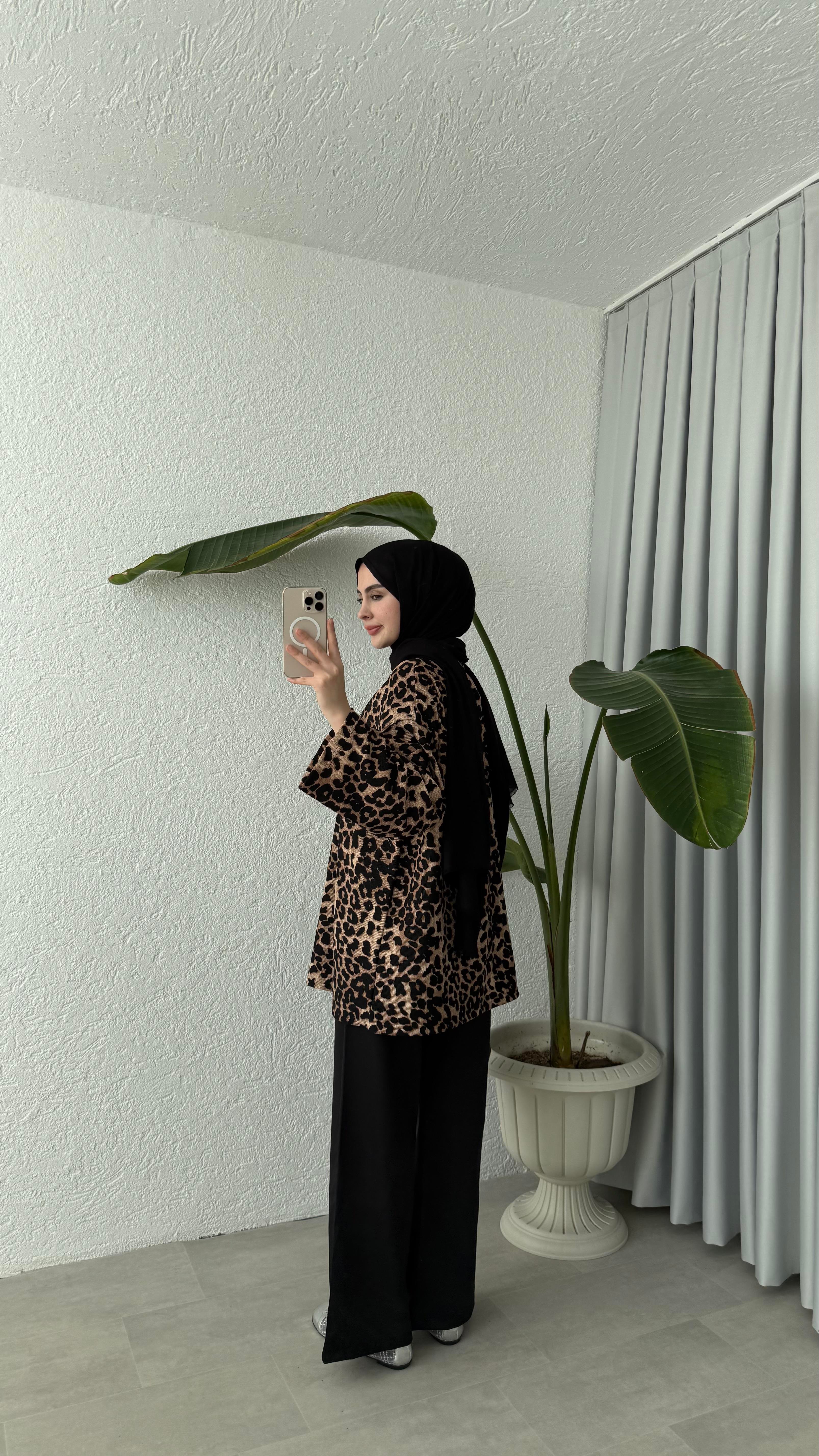 BASİC SWEAT -  LEOPAR DESEN 