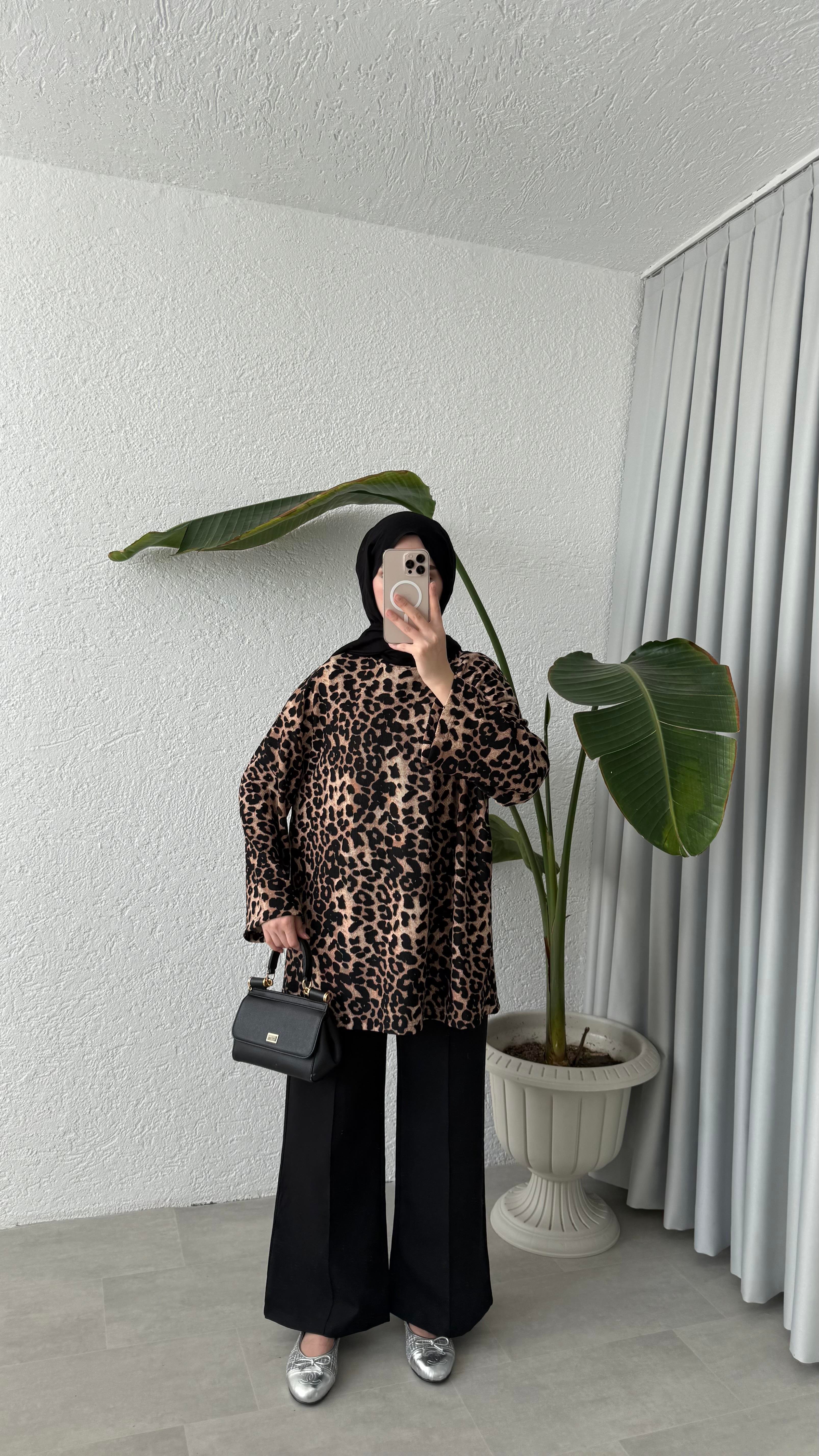 BASİC SWEAT -  LEOPAR DESEN 