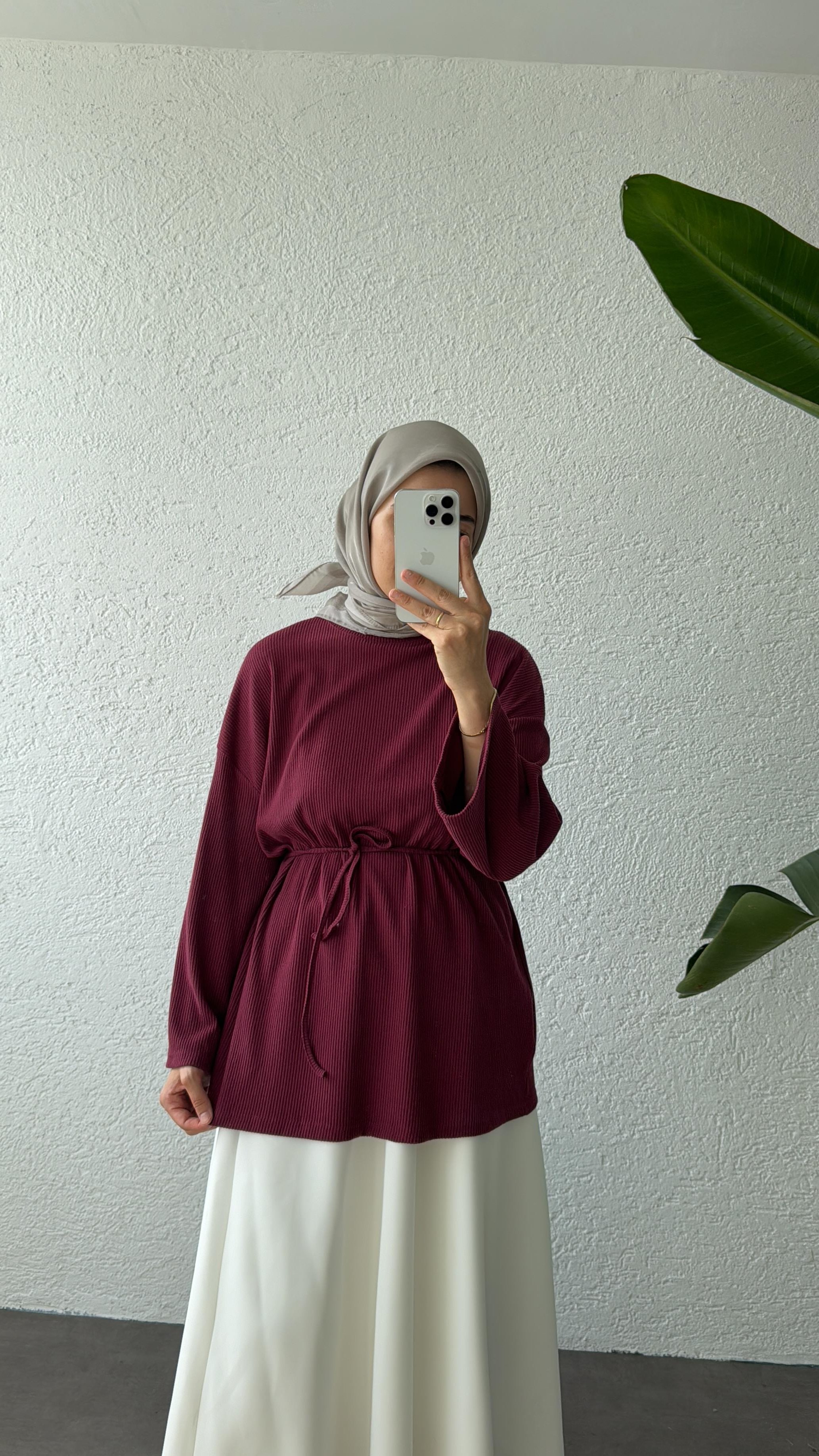 BİYELİ TUNİK - BORDO