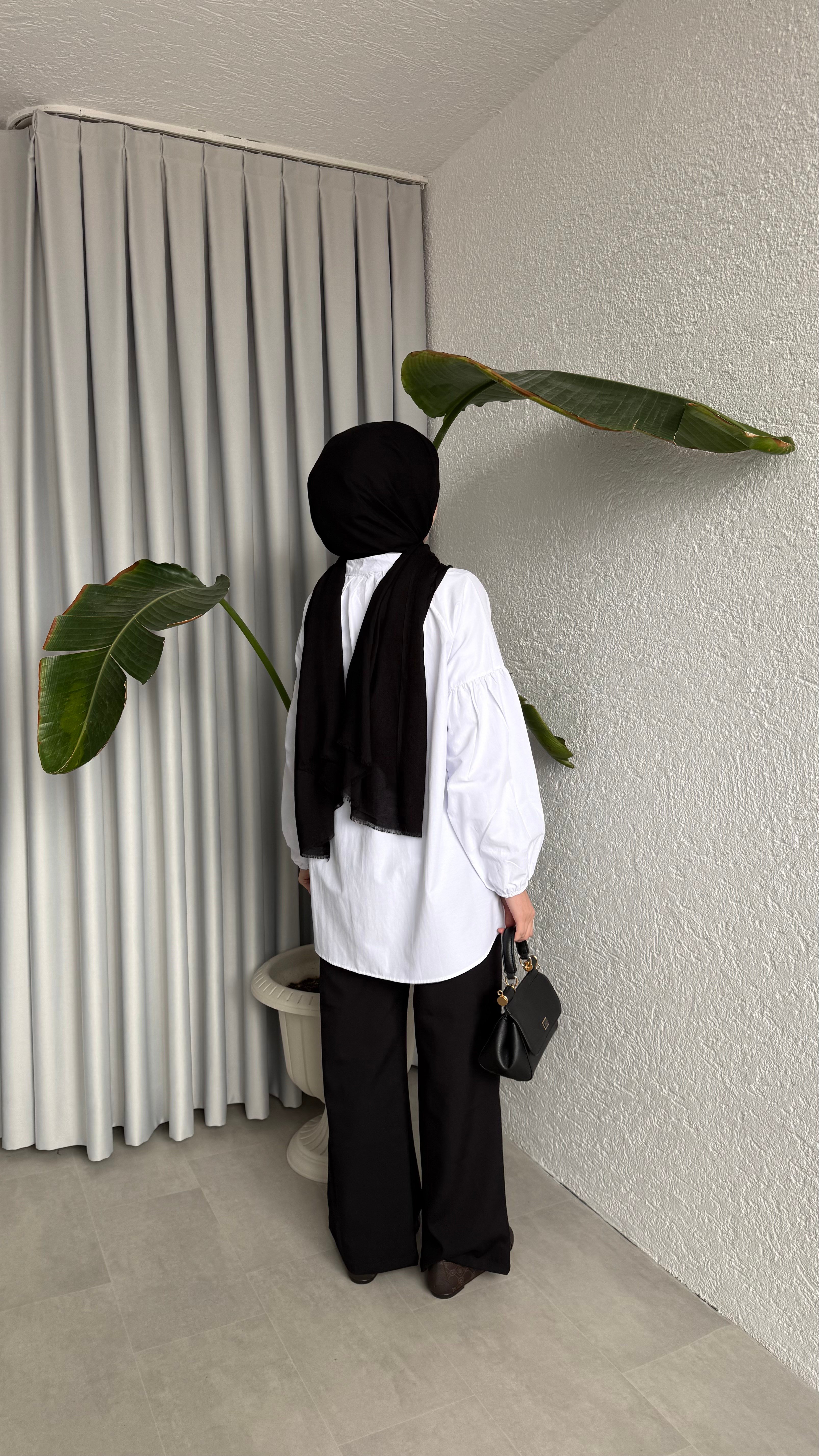 BONNA DÜĞMELİ GÖMLEK -BEYAZ