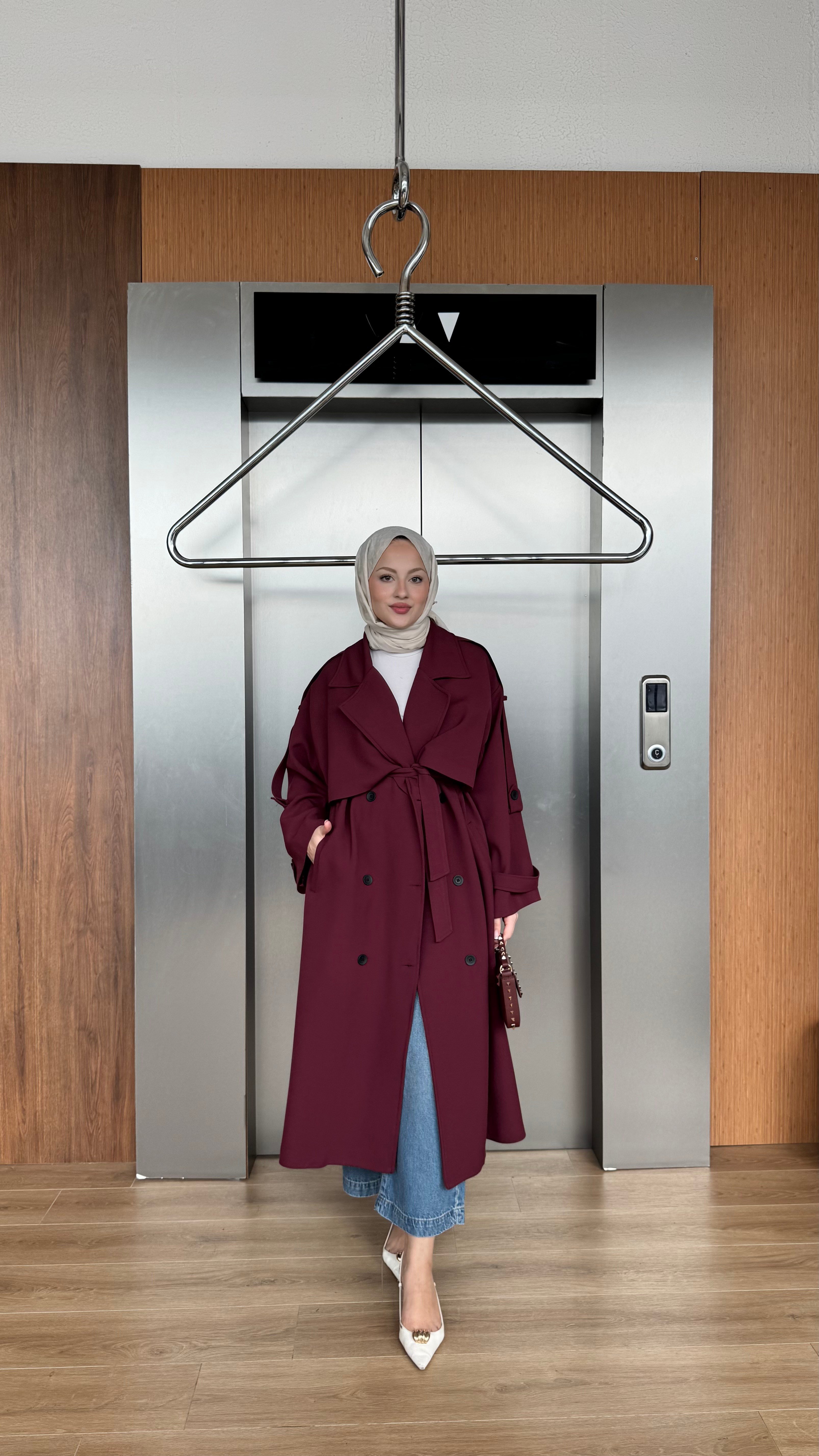 CASUAL ELEGANCE TRENÇKOT - BORDO
