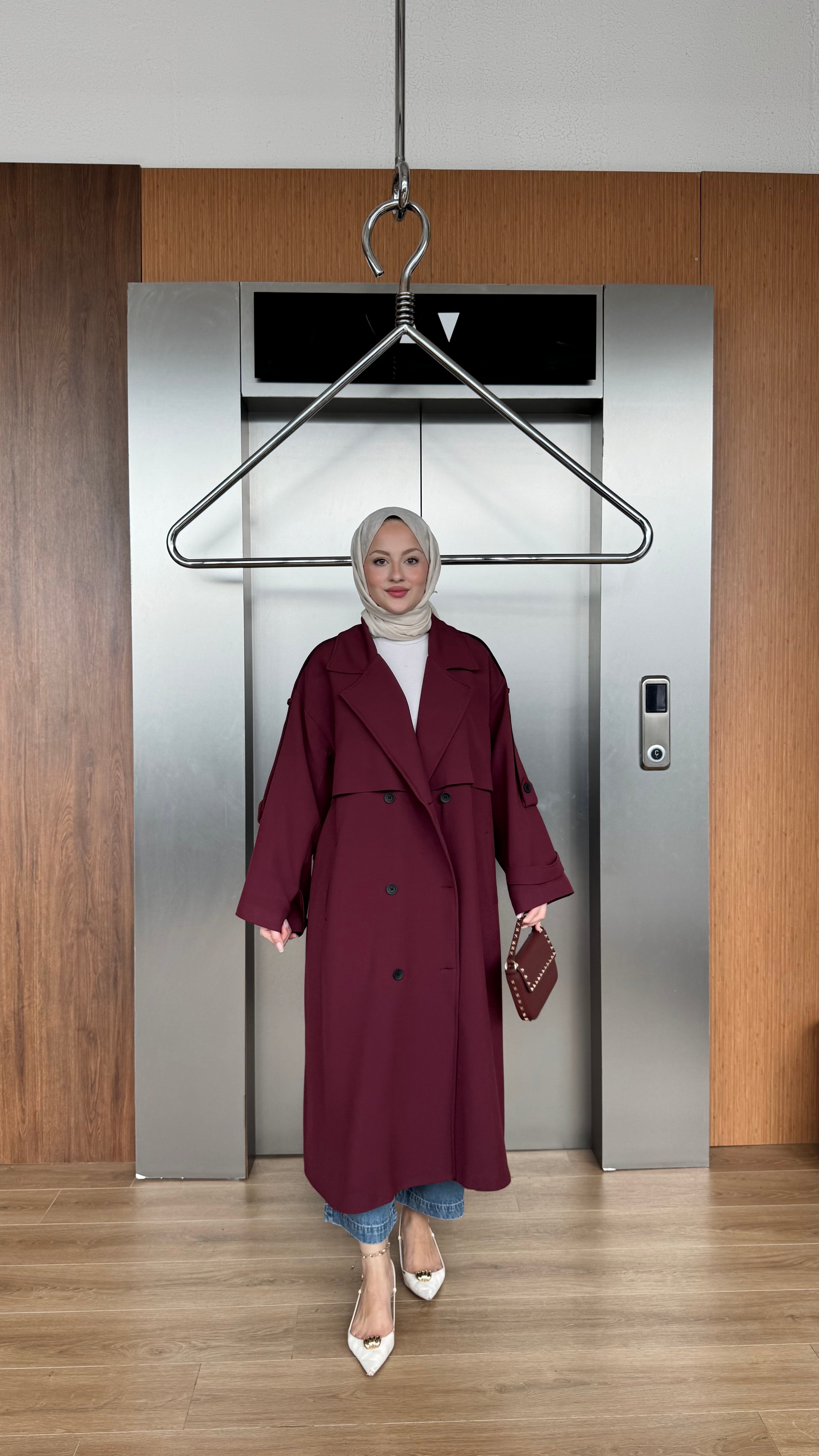 CASUAL ELEGANCE TRENÇKOT - BORDO