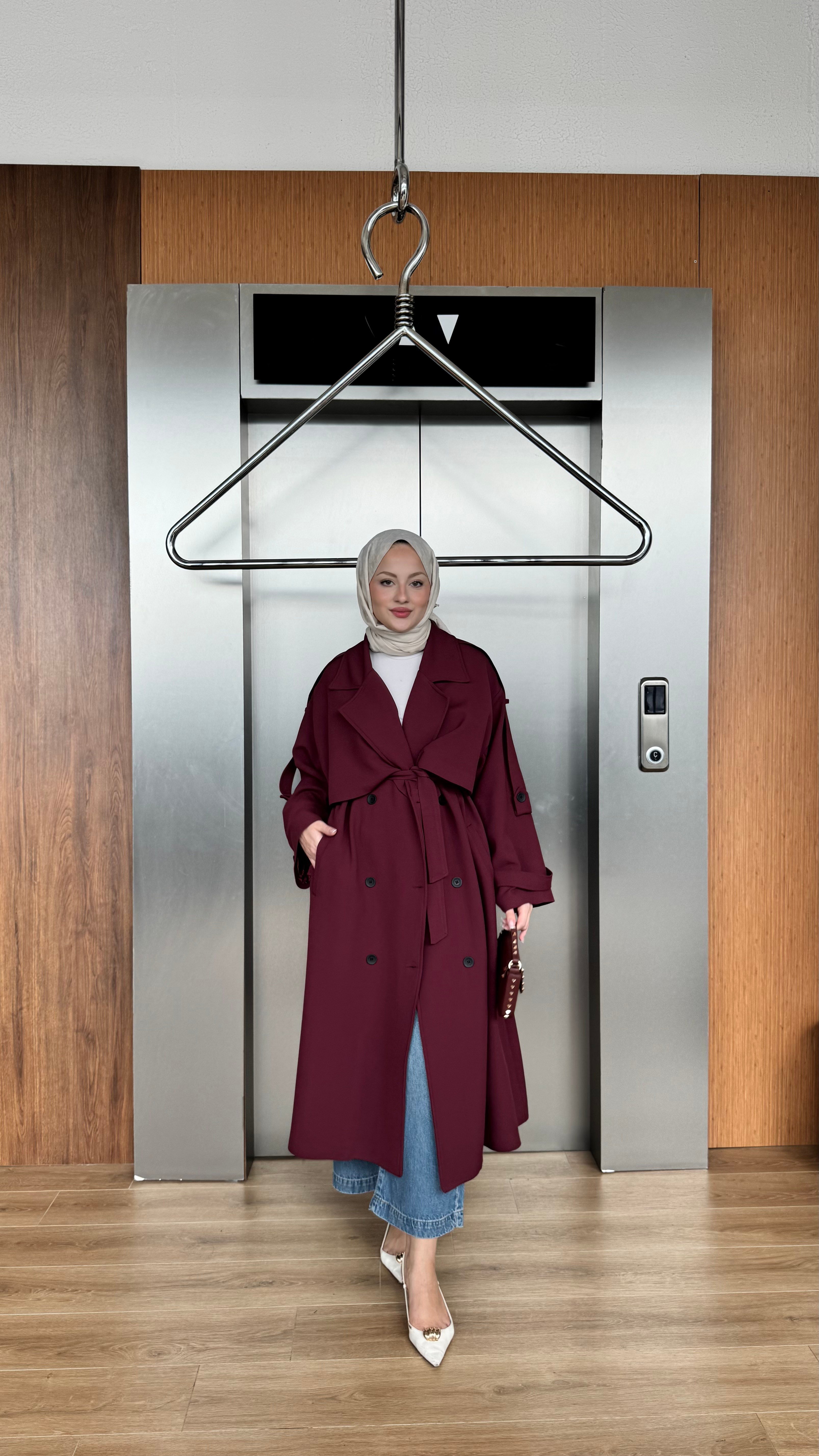 CASUAL ELEGANCE TRENÇKOT - BORDO