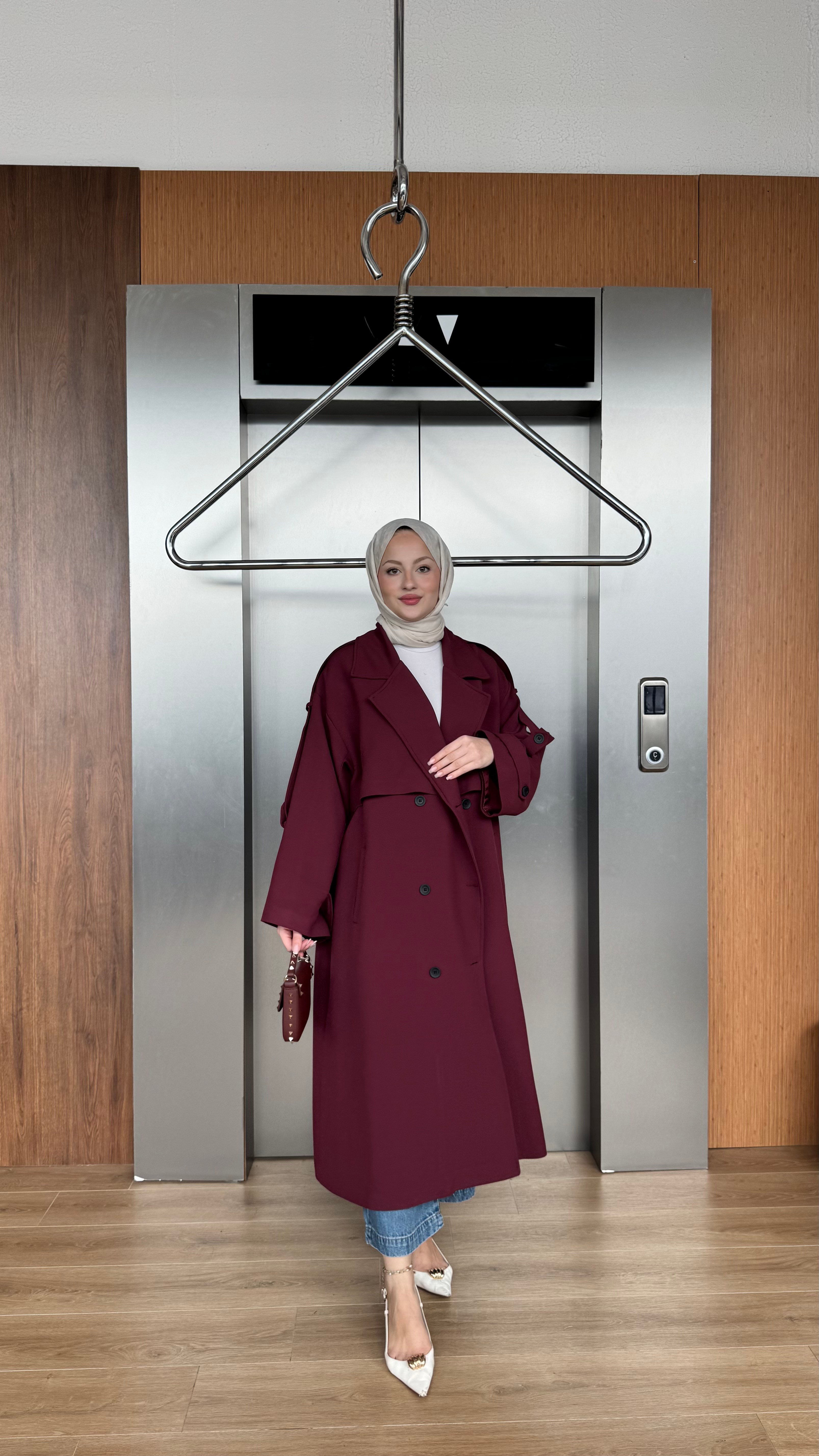 CASUAL ELEGANCE TRENÇKOT - BORDO
