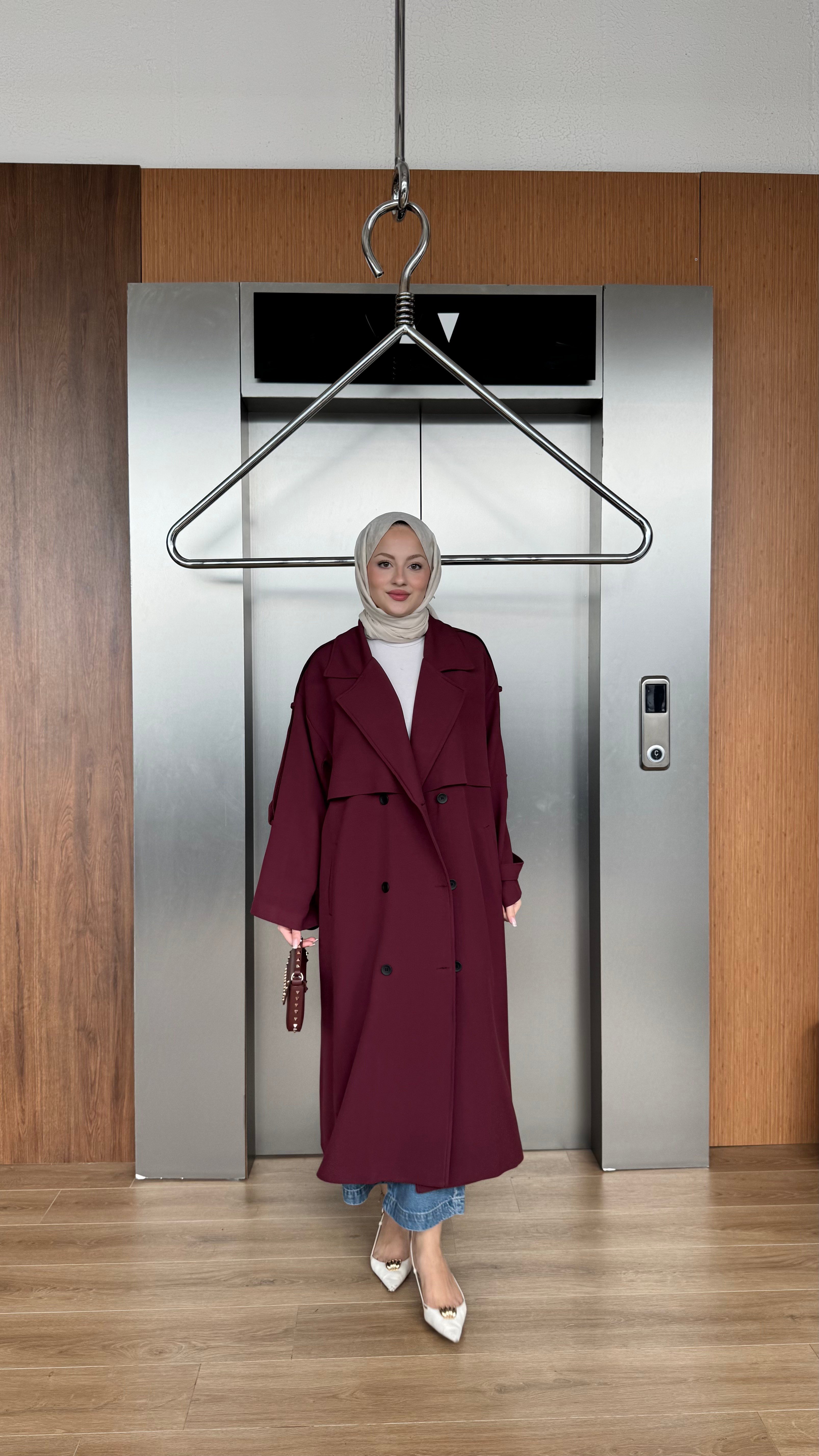CASUAL ELEGANCE TRENÇKOT - BORDO