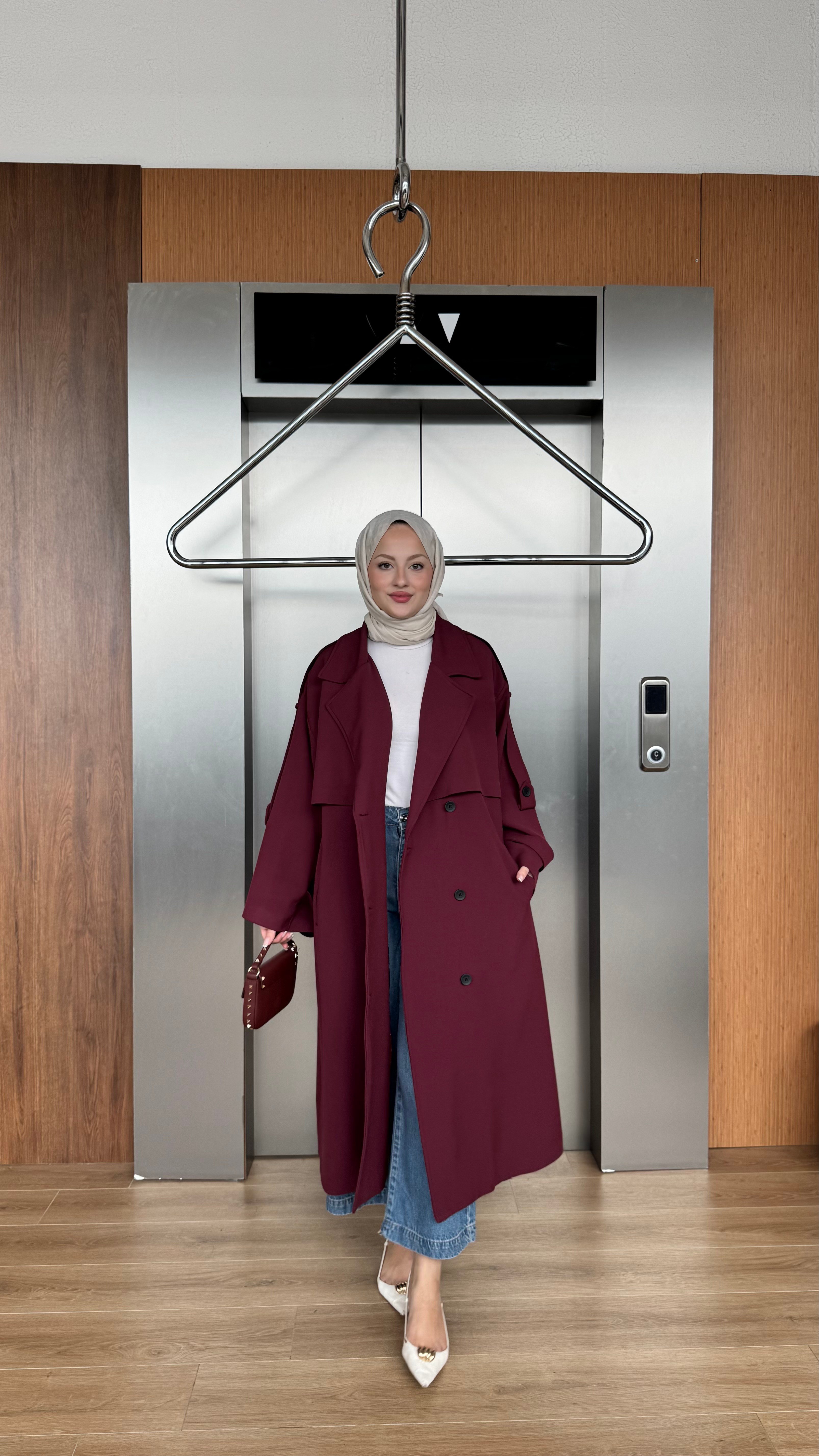 CASUAL ELEGANCE TRENÇKOT - BORDO