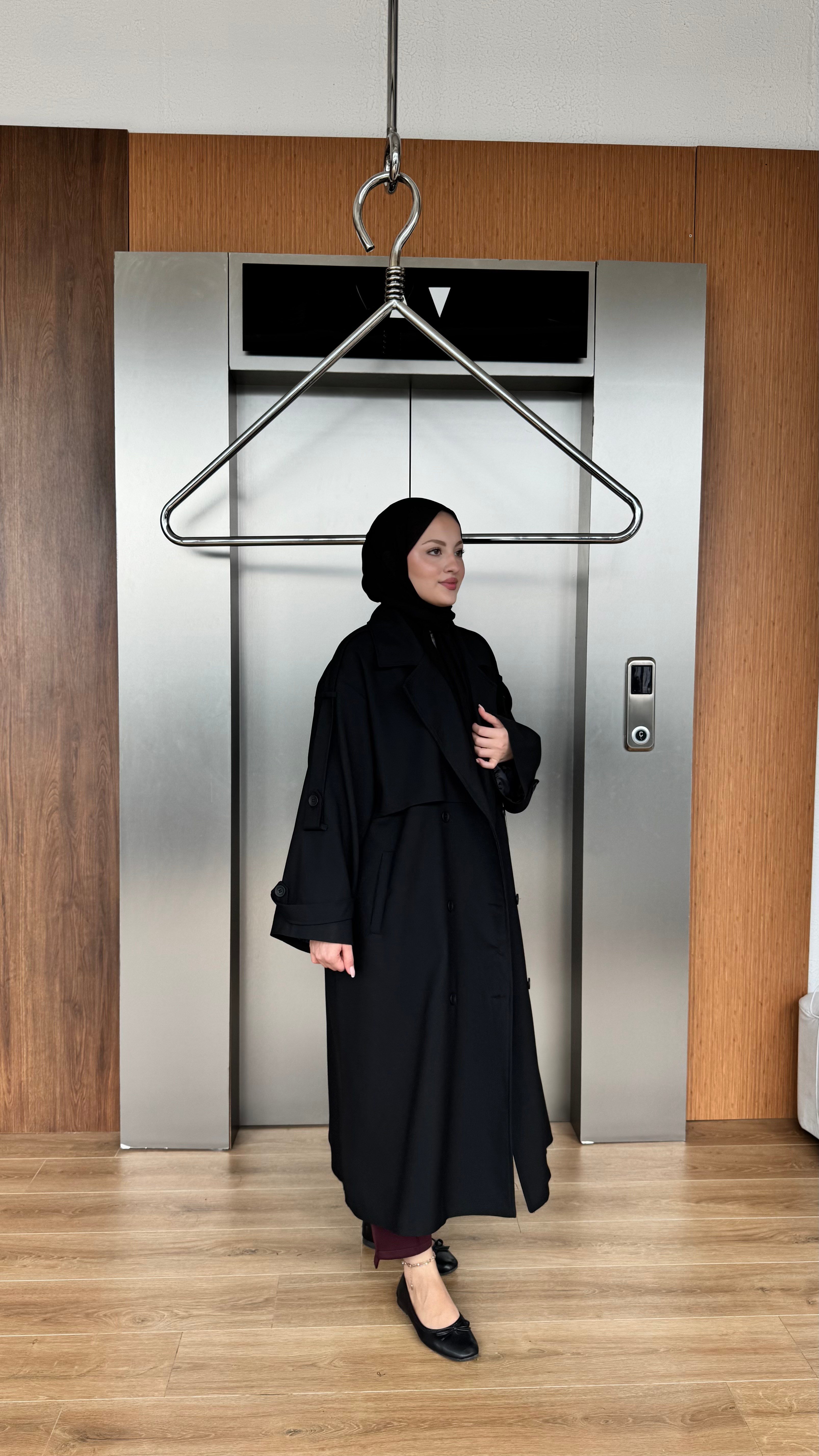 CASUAL ELEGANCE TRENÇKOT - SİYAH