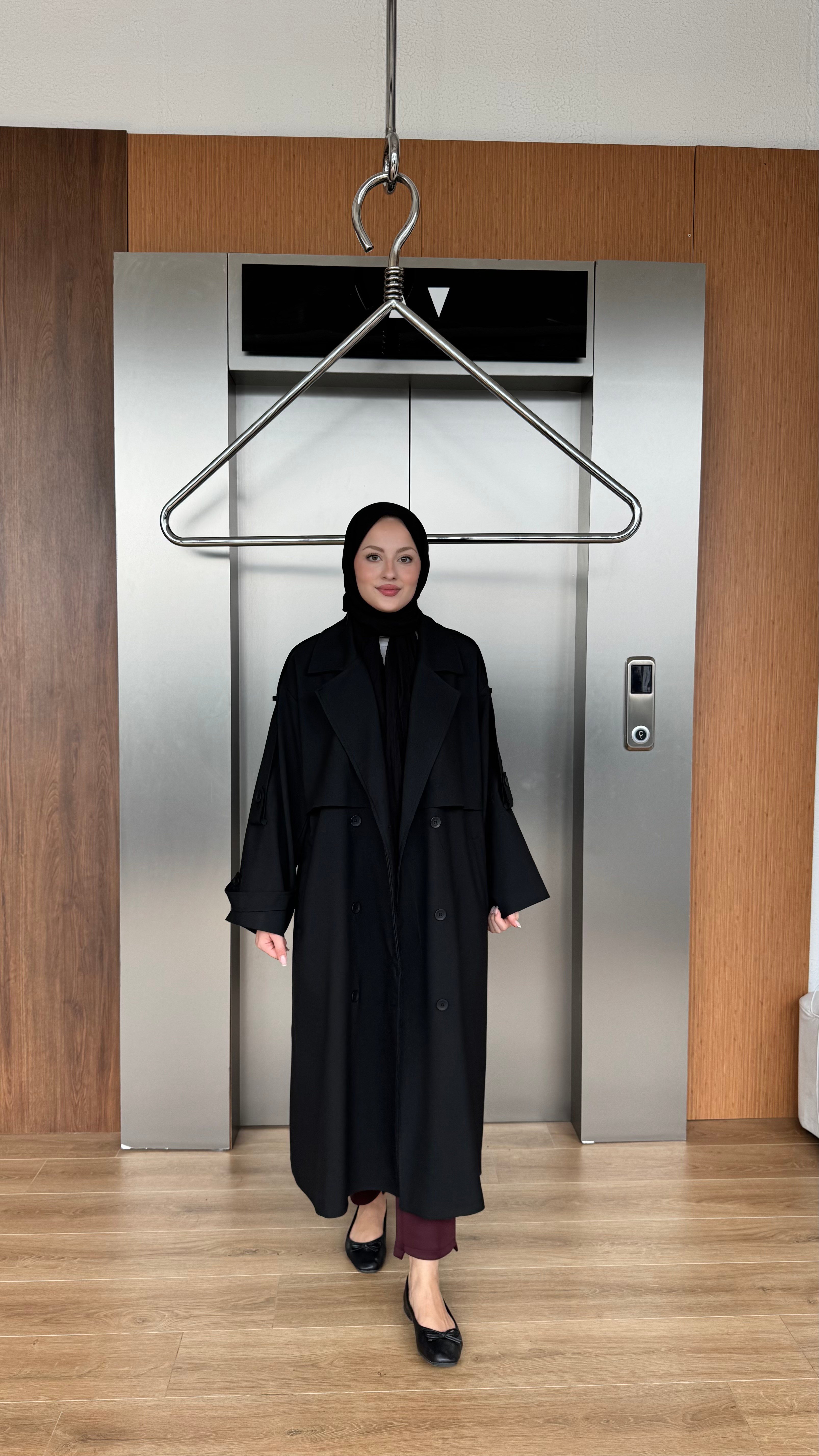 CASUAL ELEGANCE TRENÇKOT - SİYAH