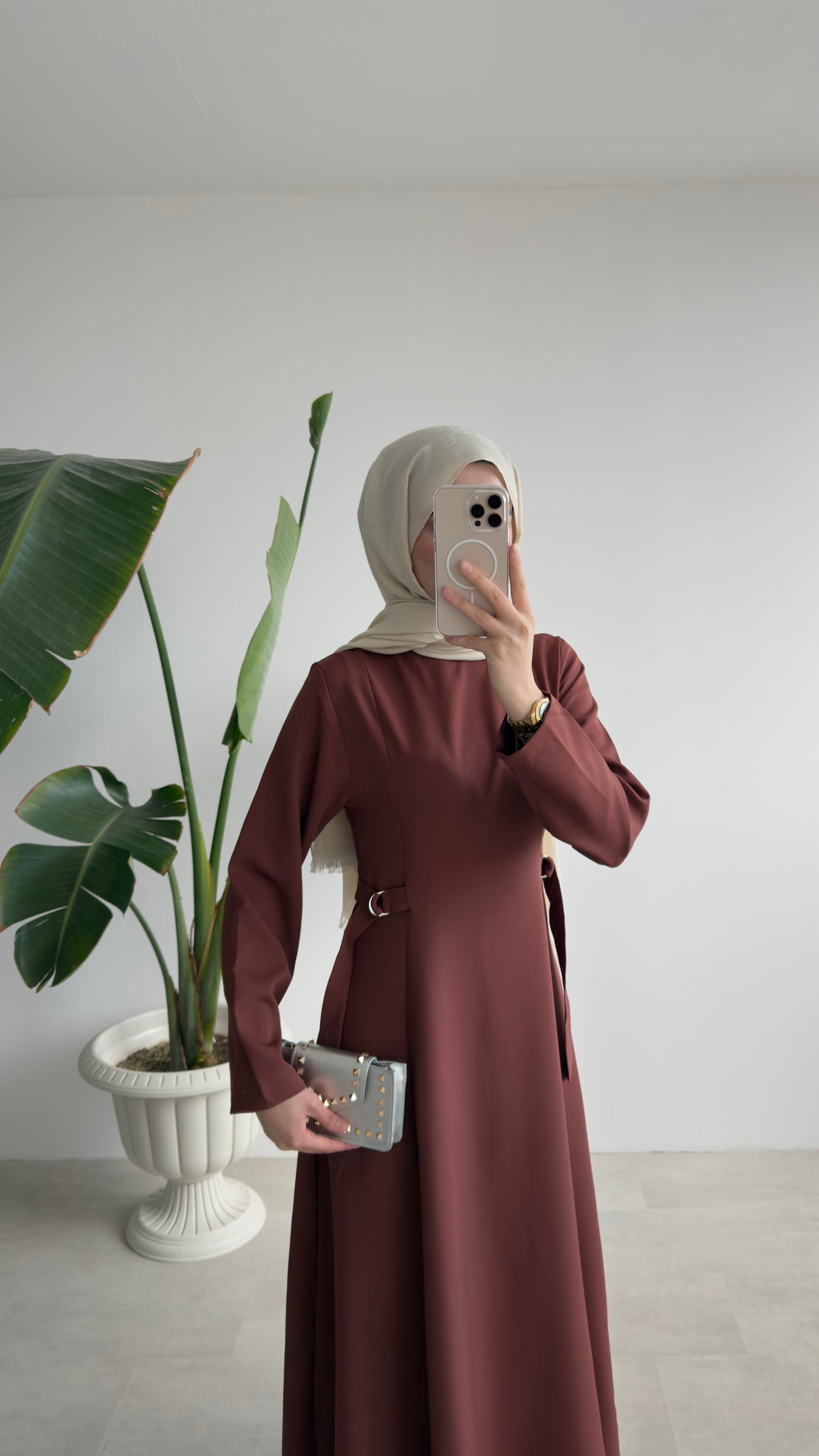 CLEO ELBİSE - KAHVE