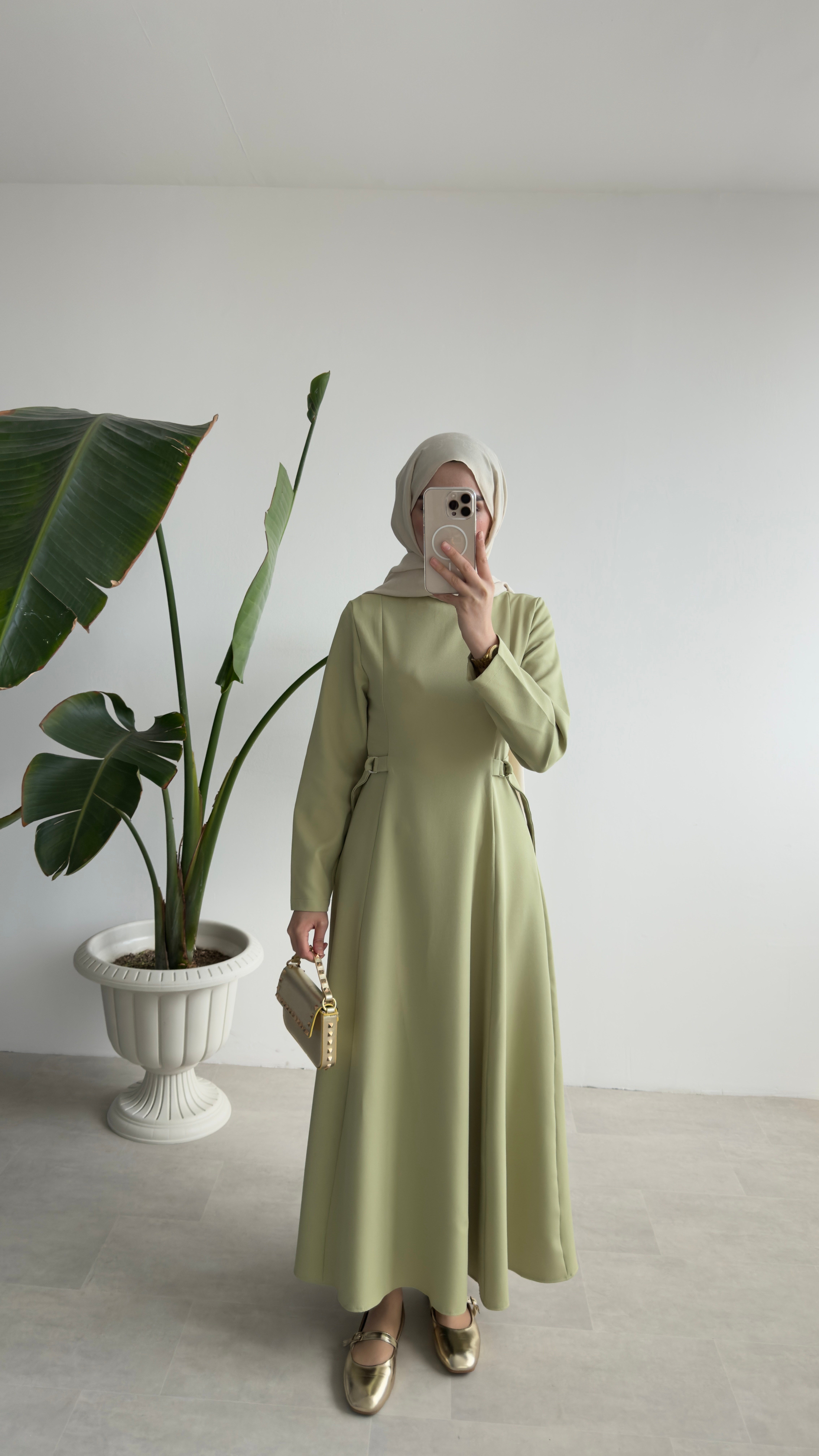 CLEO ELBİSE - ZEYTİN YEŞİLİ