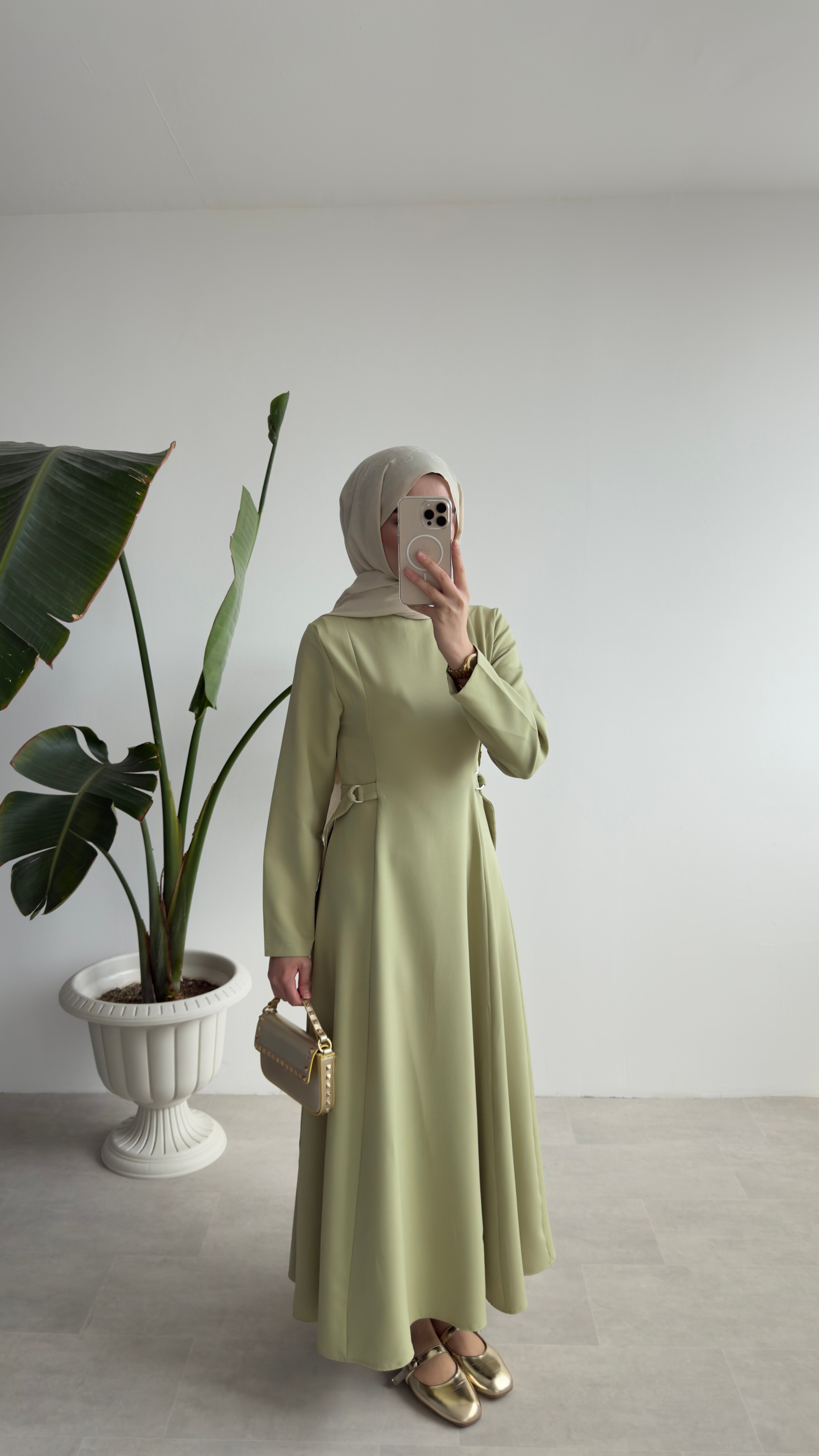 CLEO ELBİSE - ZEYTİN YEŞİLİ