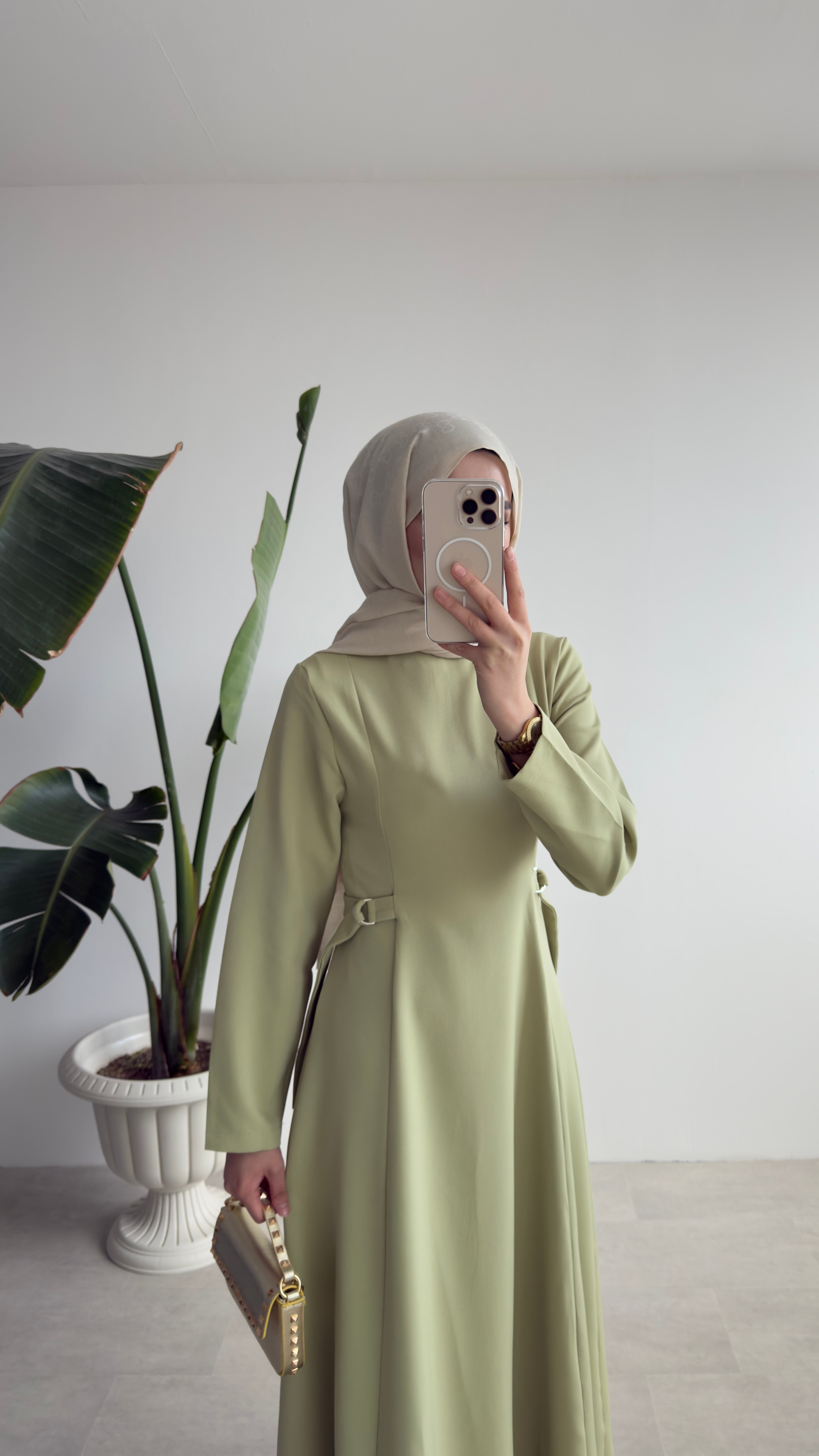CLEO ELBİSE - ZEYTİN YEŞİLİ