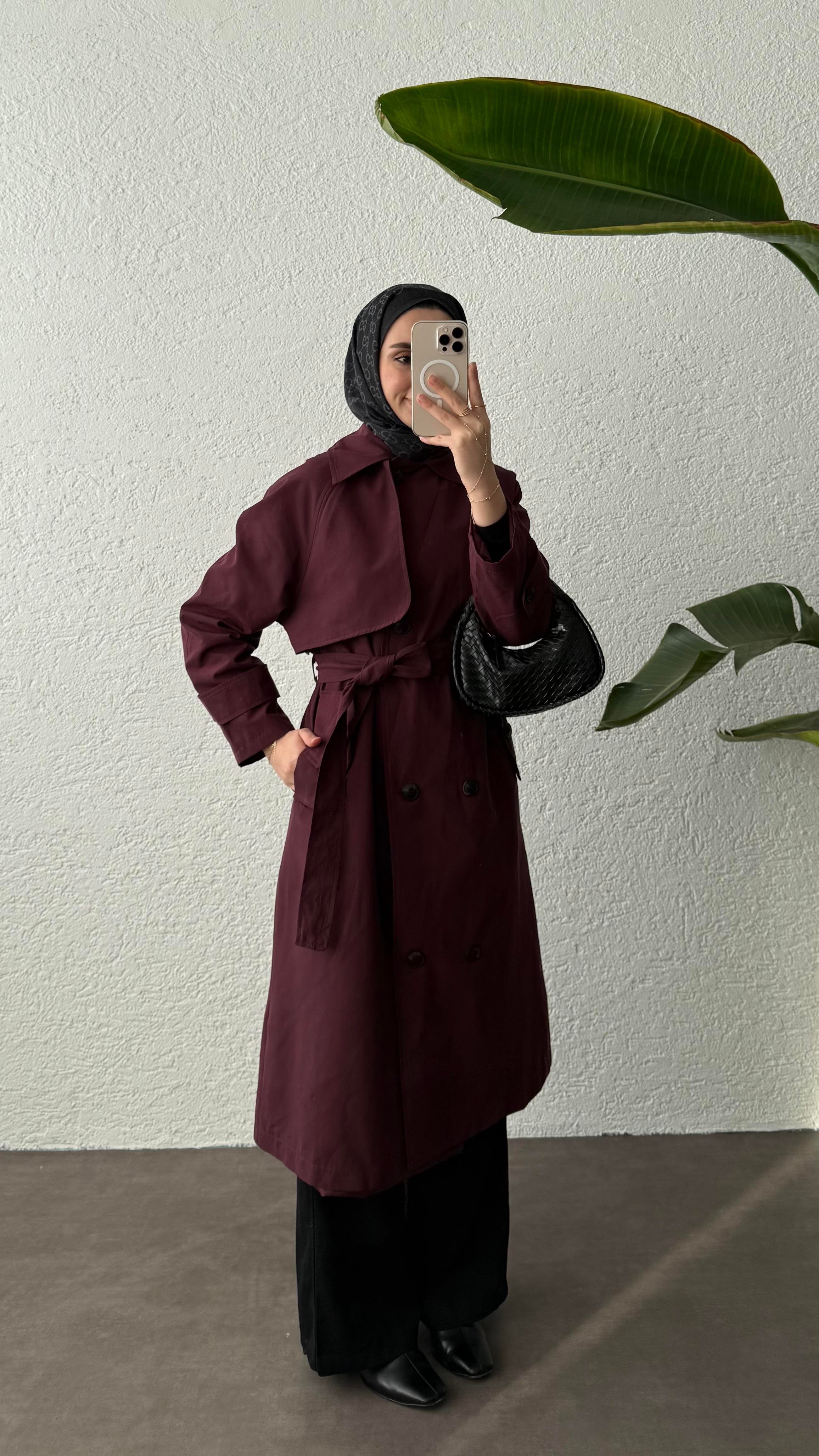 EFİL KUŞAKLI TRENÇKOT-BORDO