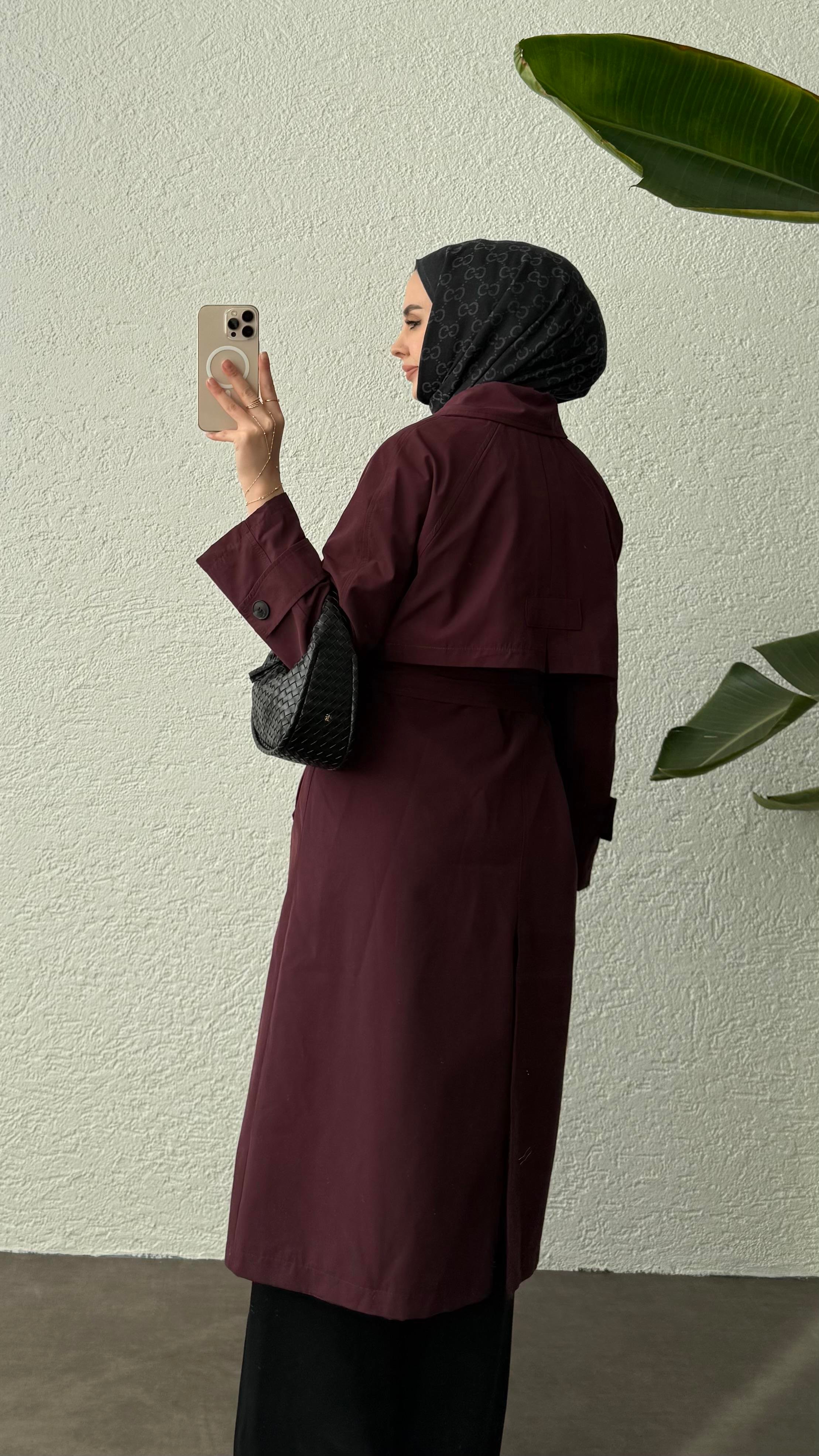 EFİL KUŞAKLI TRENÇKOT-BORDO
