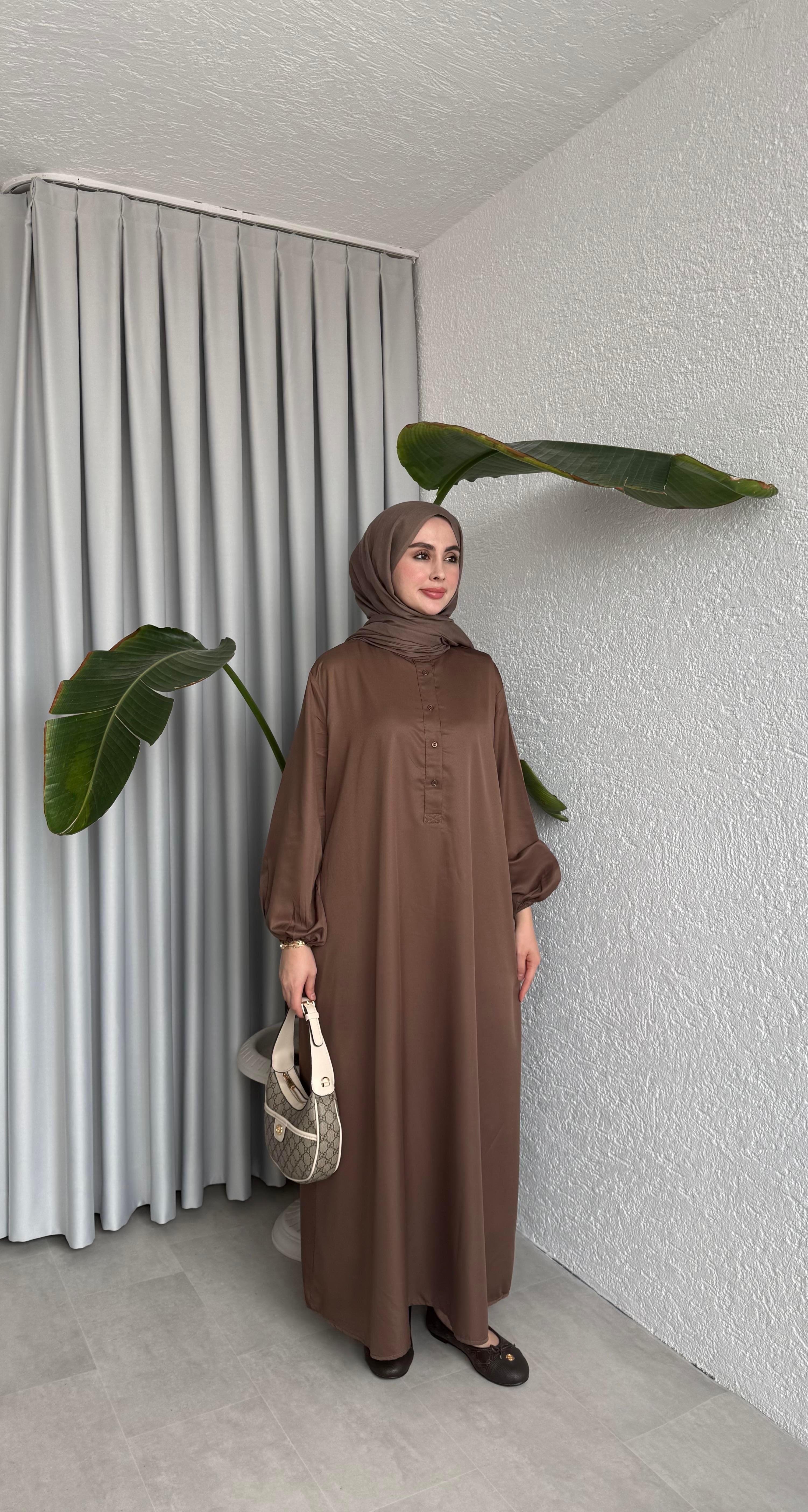 EMNA ELBİSE - KAHVE