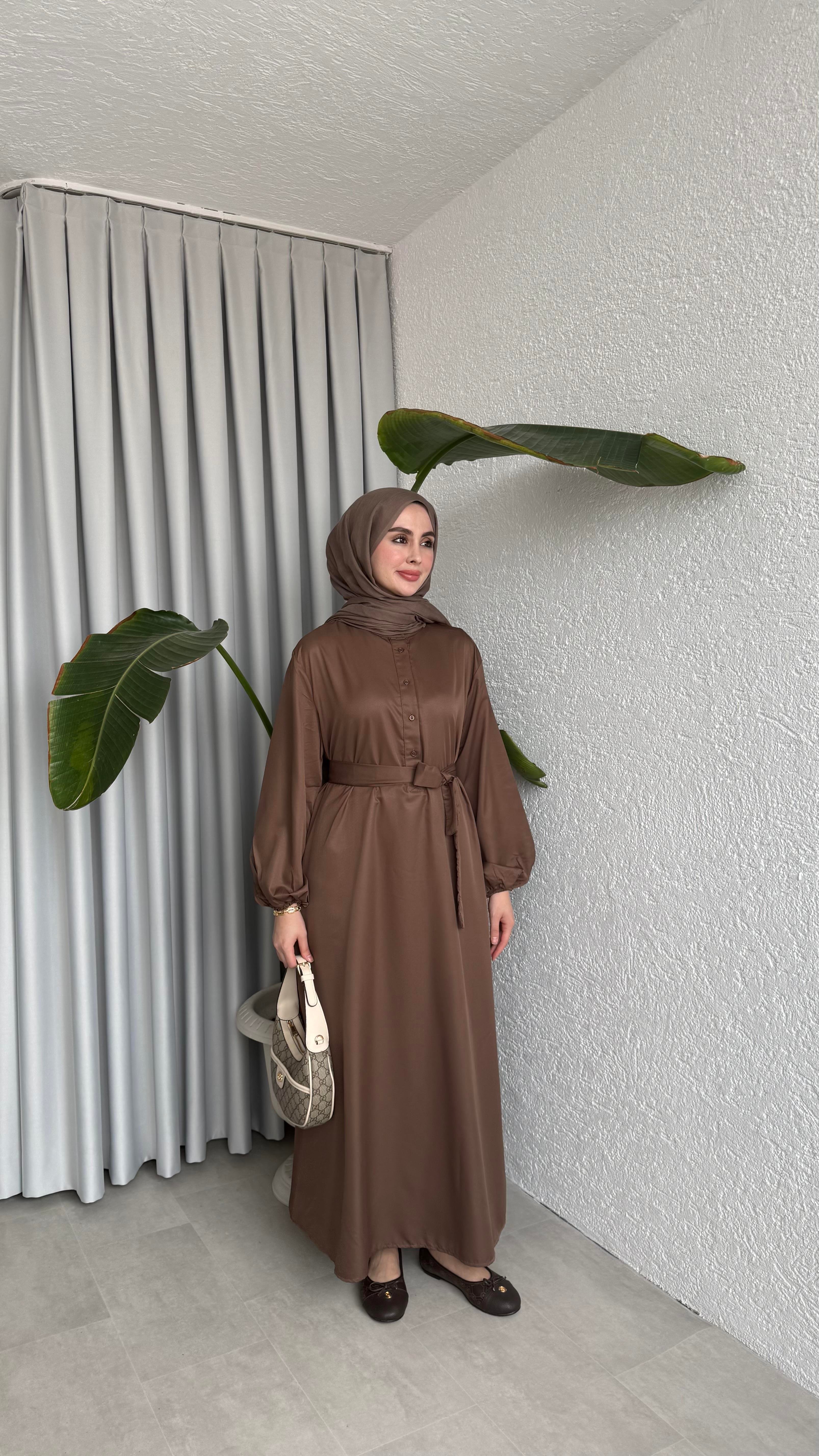 EMNA ELBİSE - KAHVE
