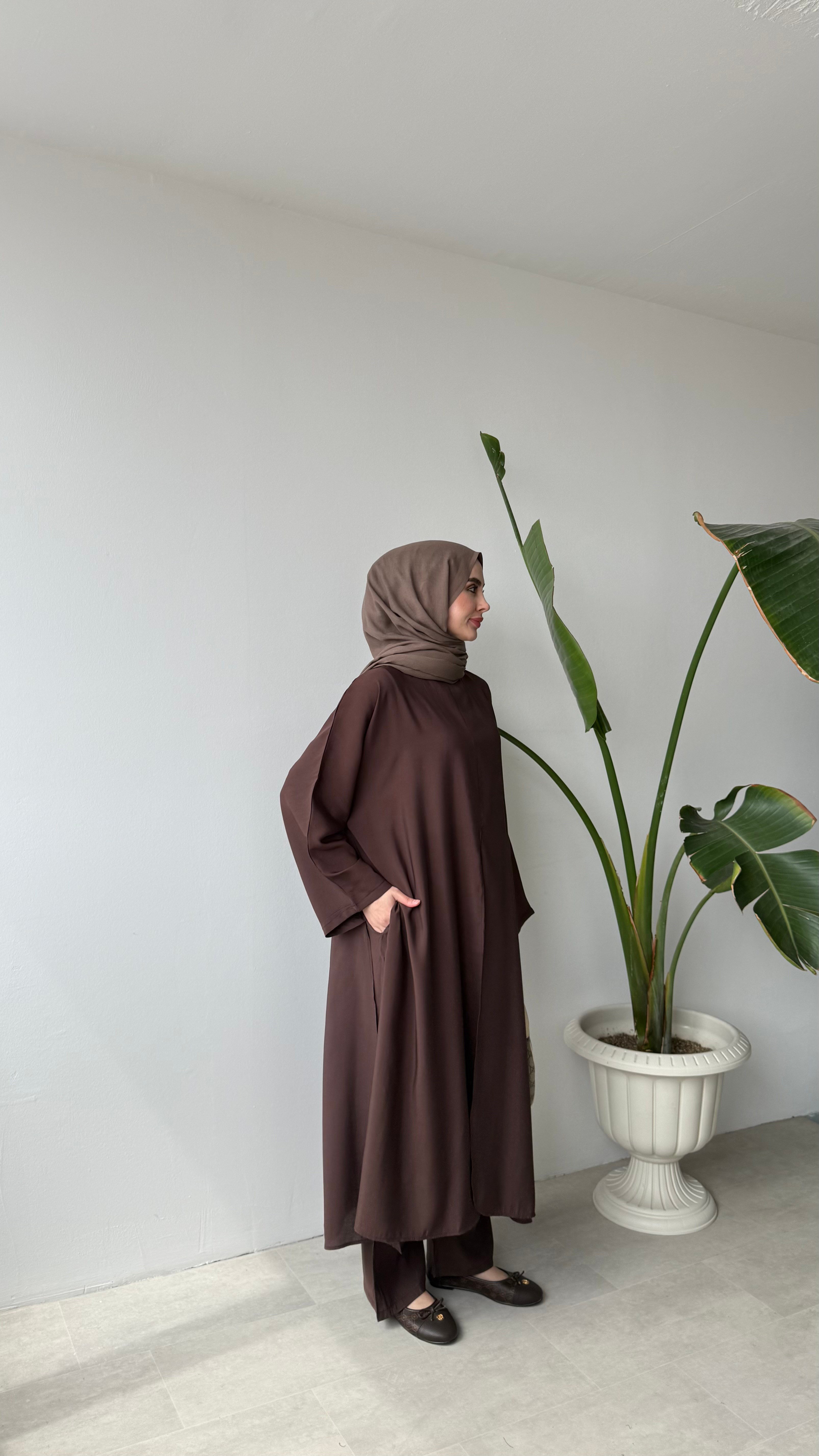 ESİLA YIRTMAÇLI TAKIM - KAHVE